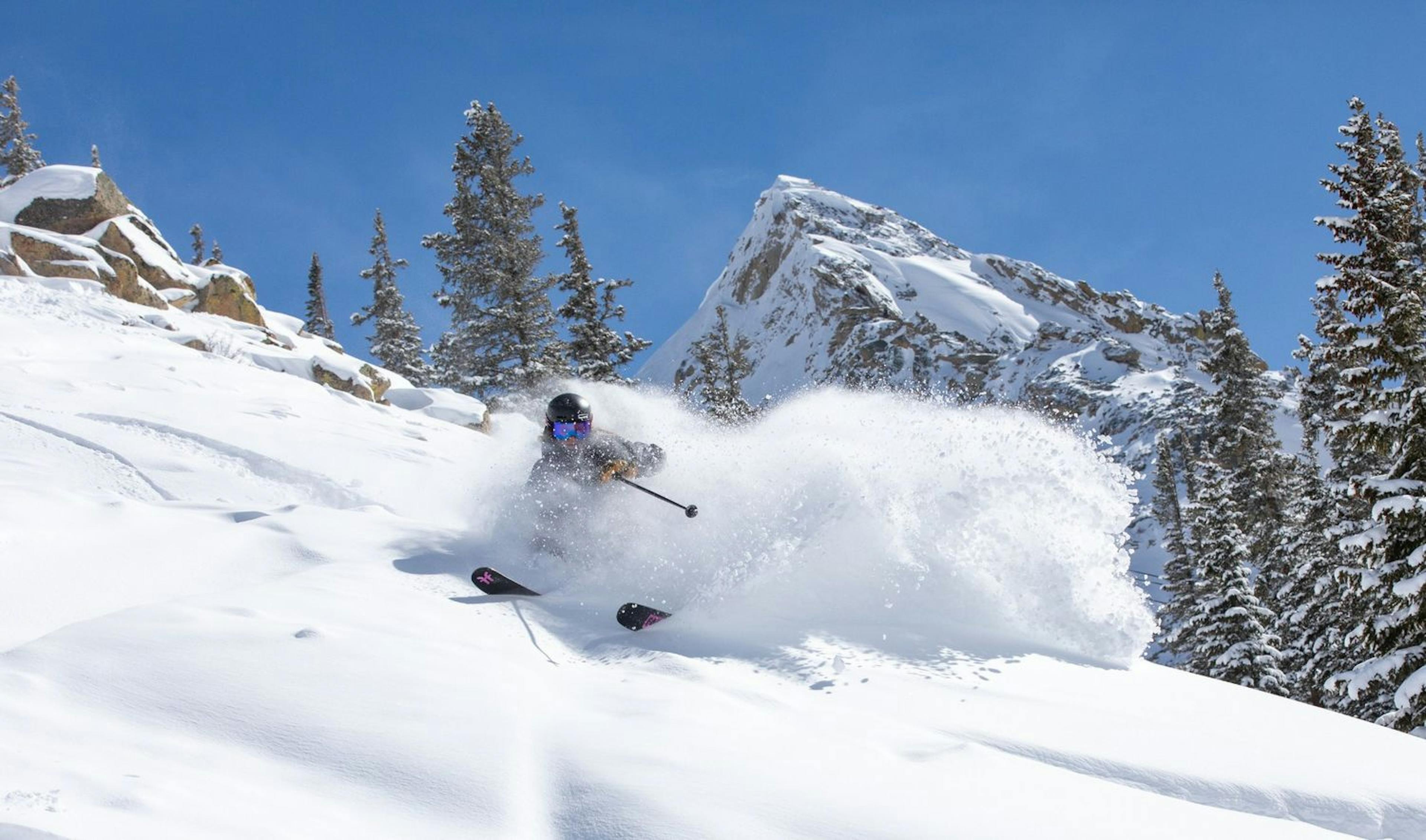 Skiing powder at Crested Butte.