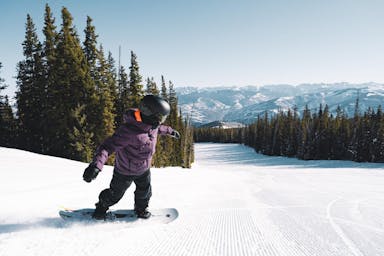 Snowboarder at the top of Red Buffalo at Beaver Creek Resort