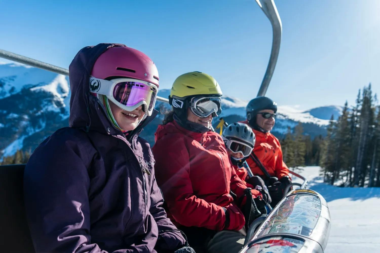 Friends on the chair lift at Copper Mountain