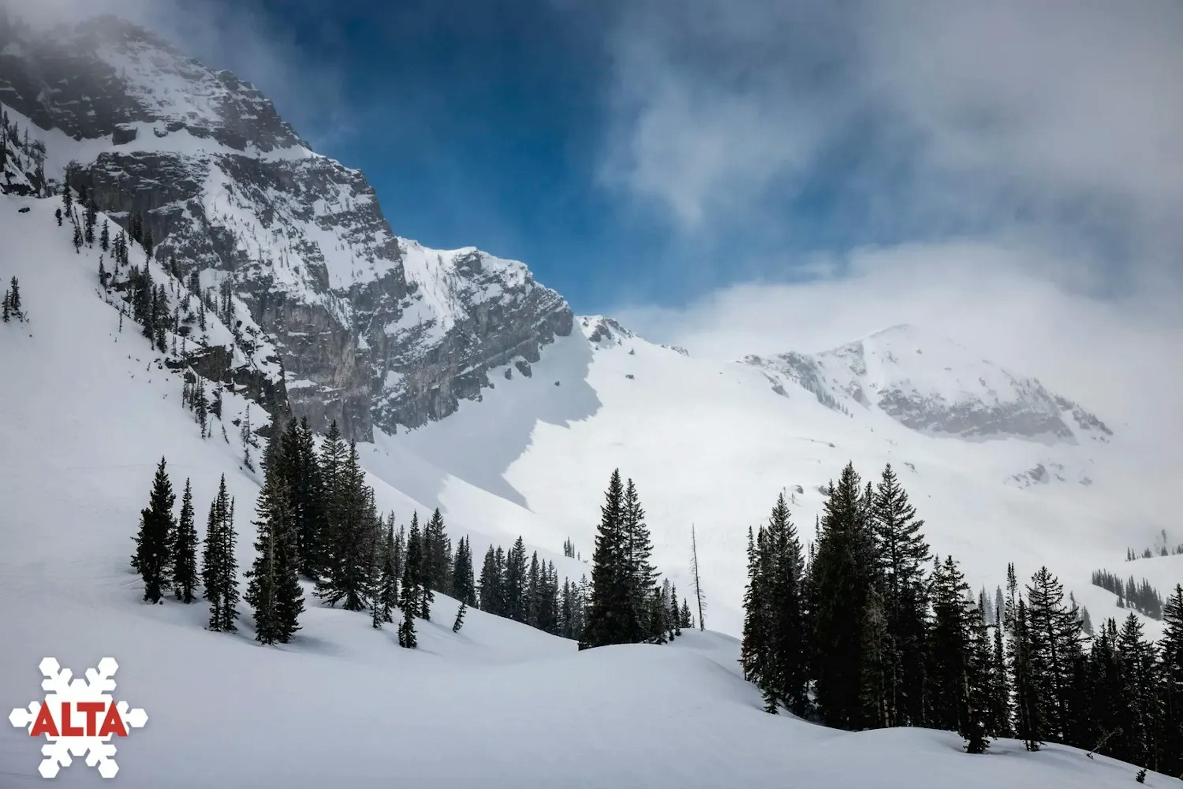 Landscape shot of Alta ski resort.