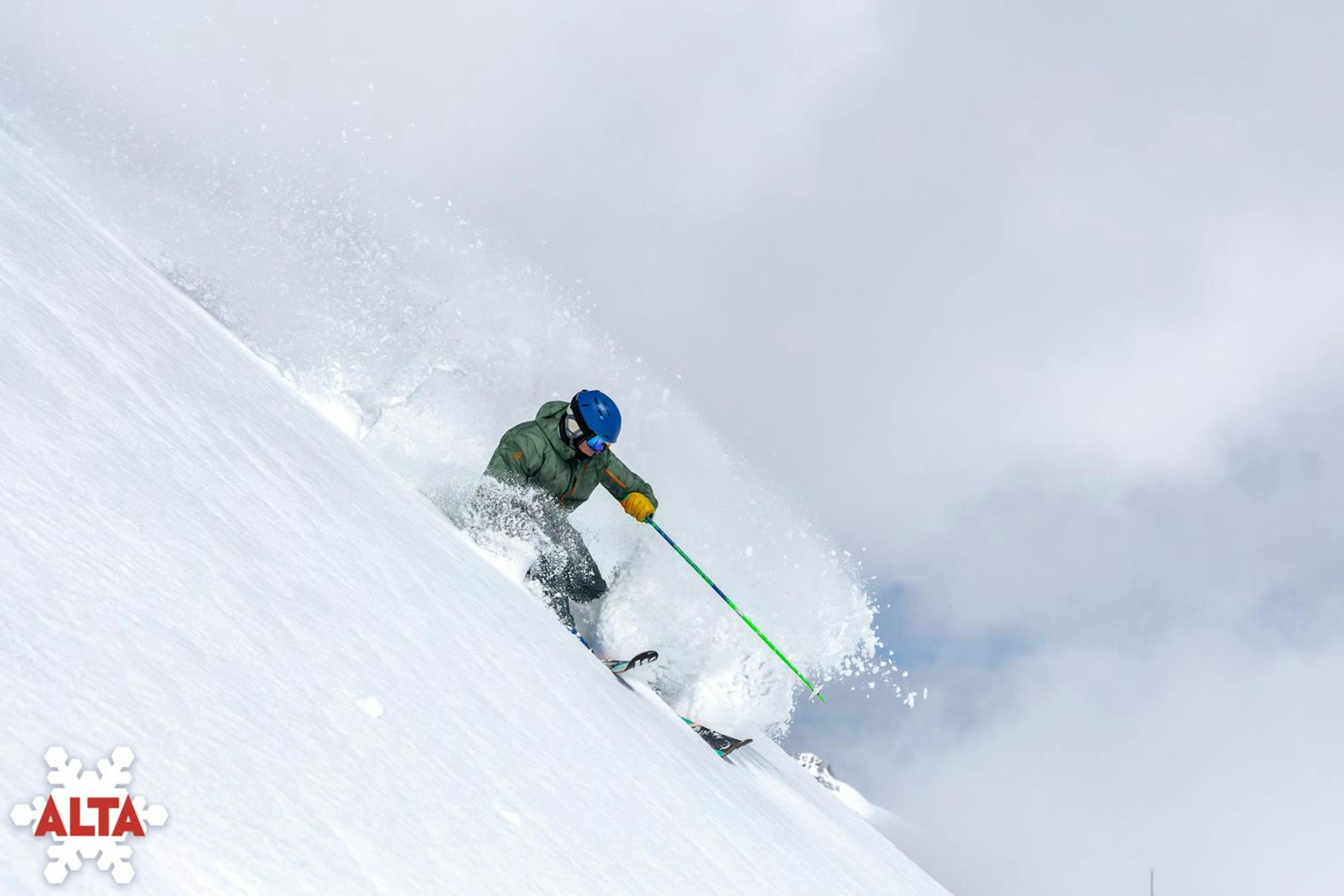 Skier slaying pow down Alta.