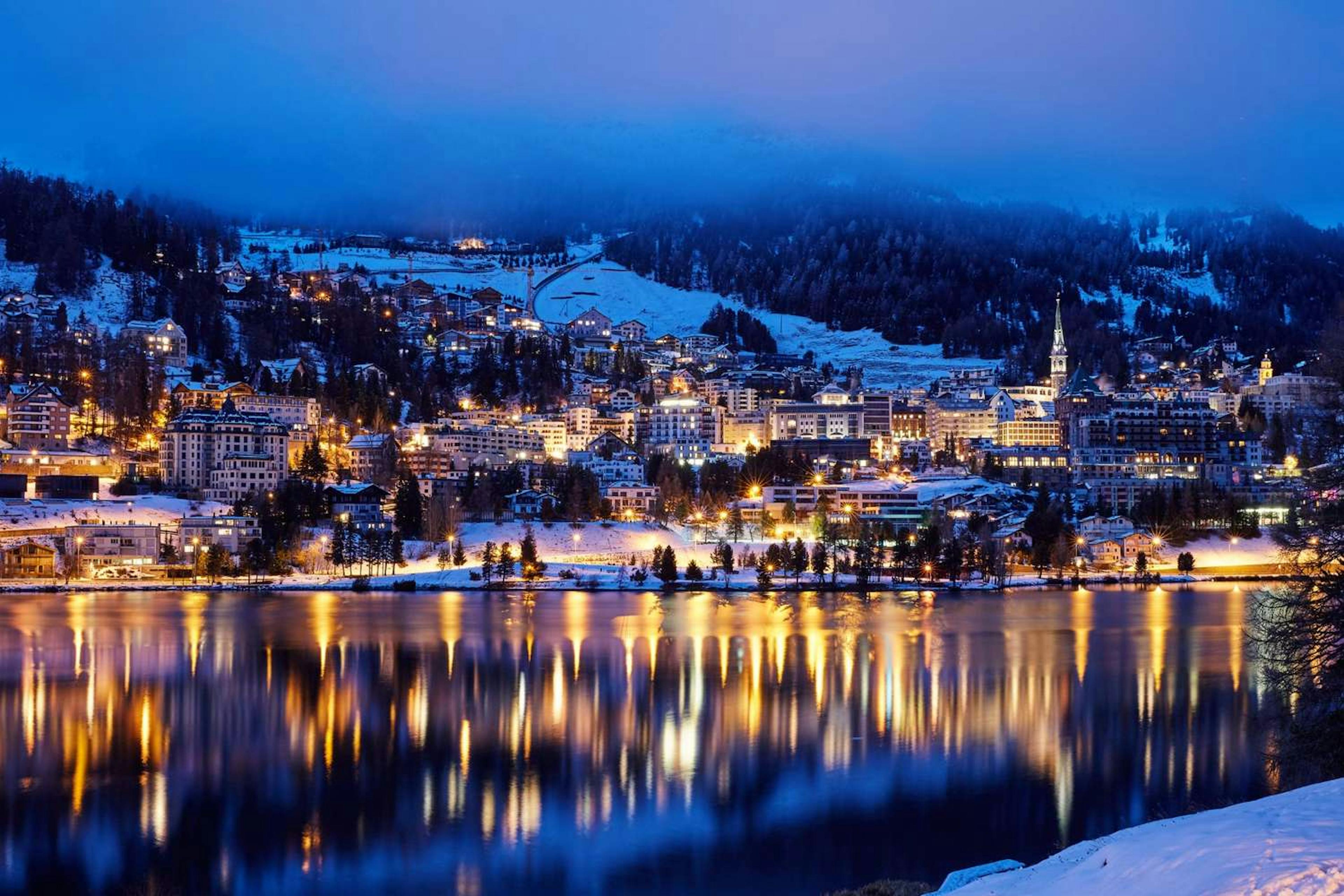 Glitzy village of St. Moritz. 