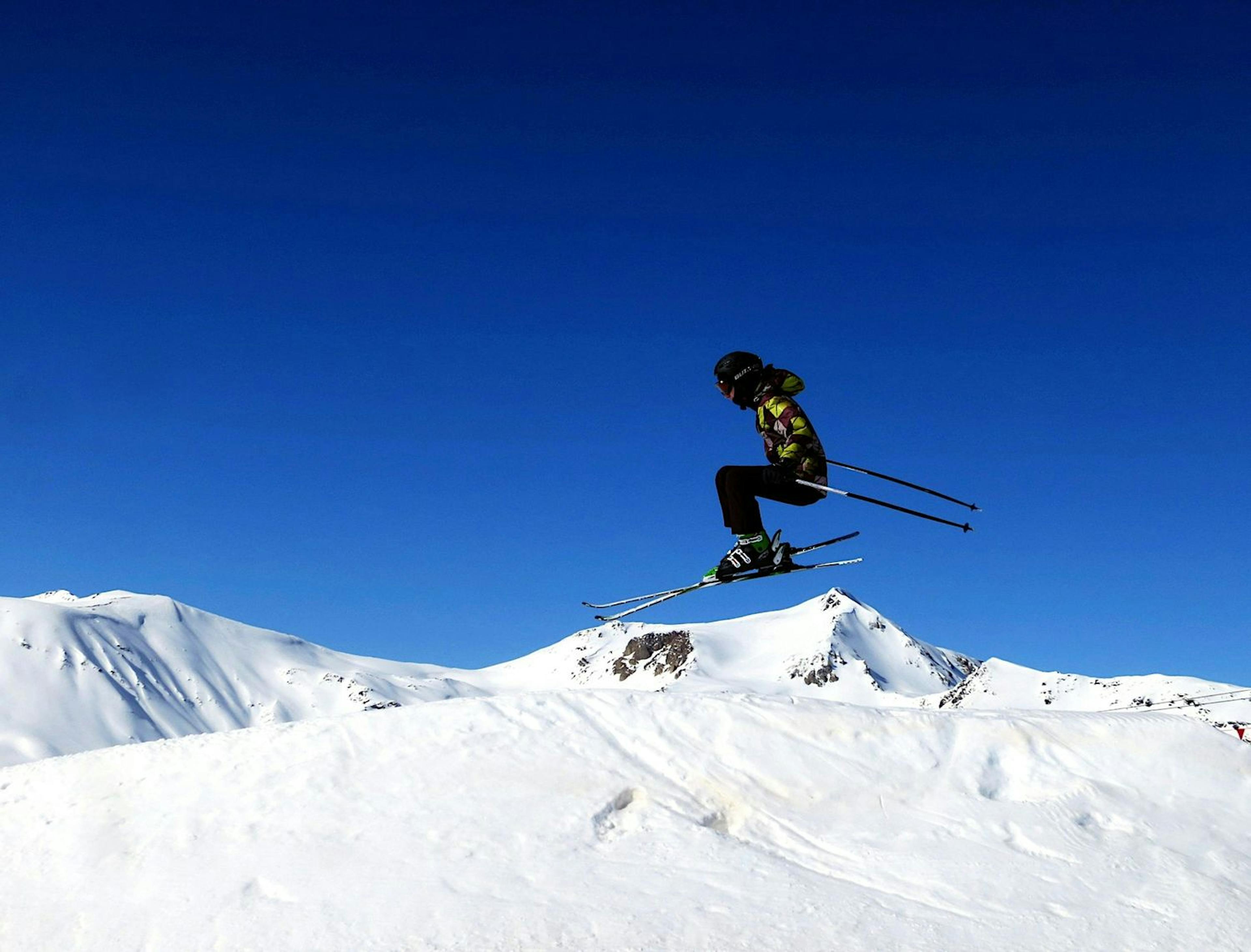 Skier getting air in Livigno.