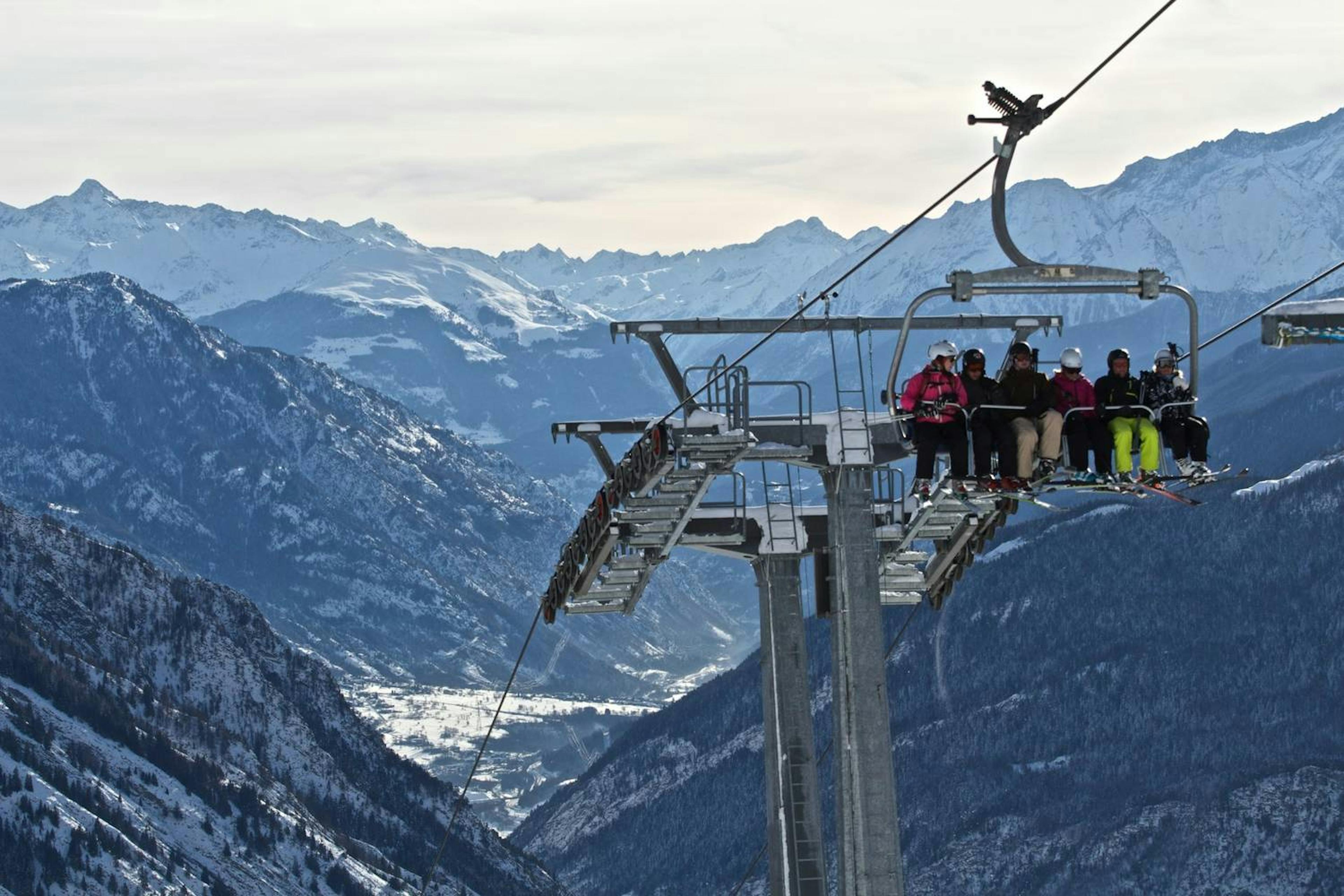 Lift ride in Courmayeur