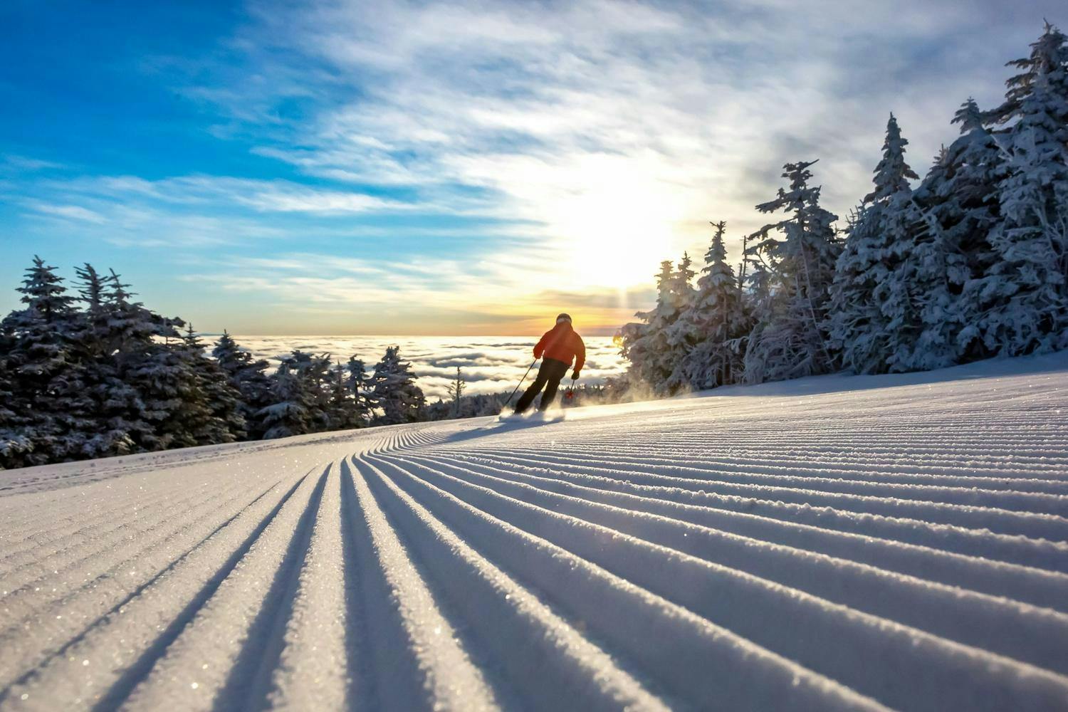 Corduroy and sunshine at Sugarbush.