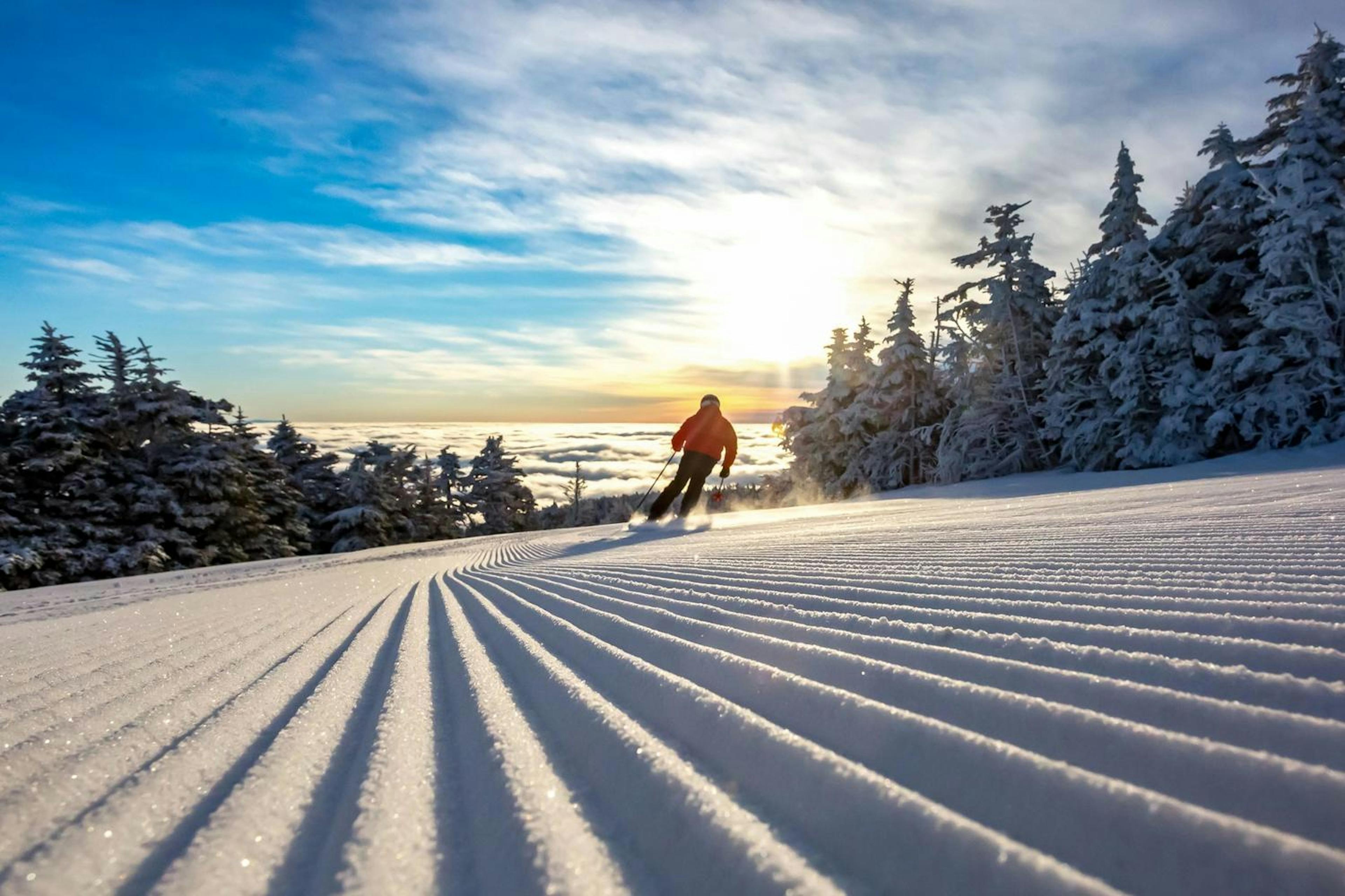 Corduroy and sunshine at Sugarbush. 