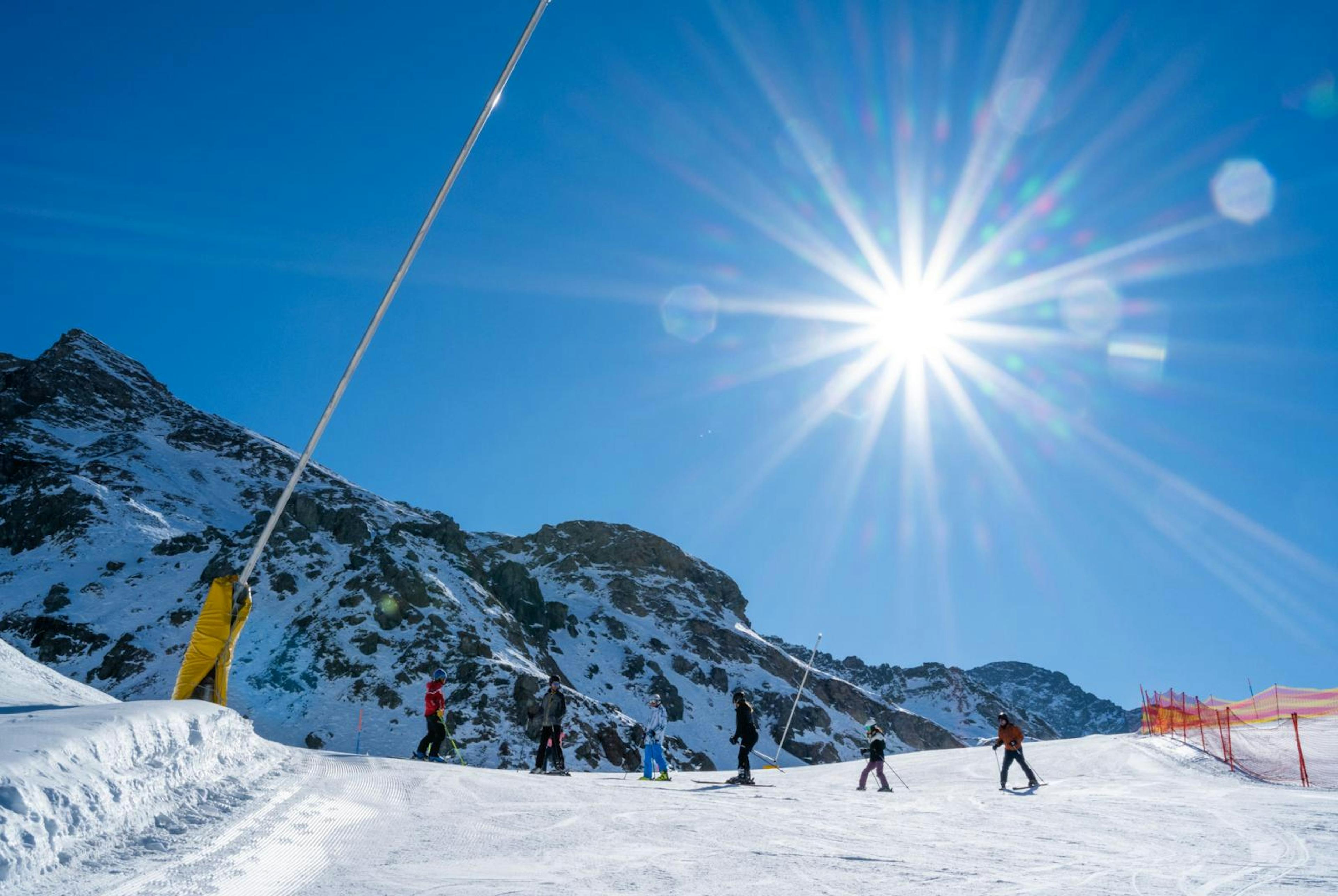 Skiers at Champoluc