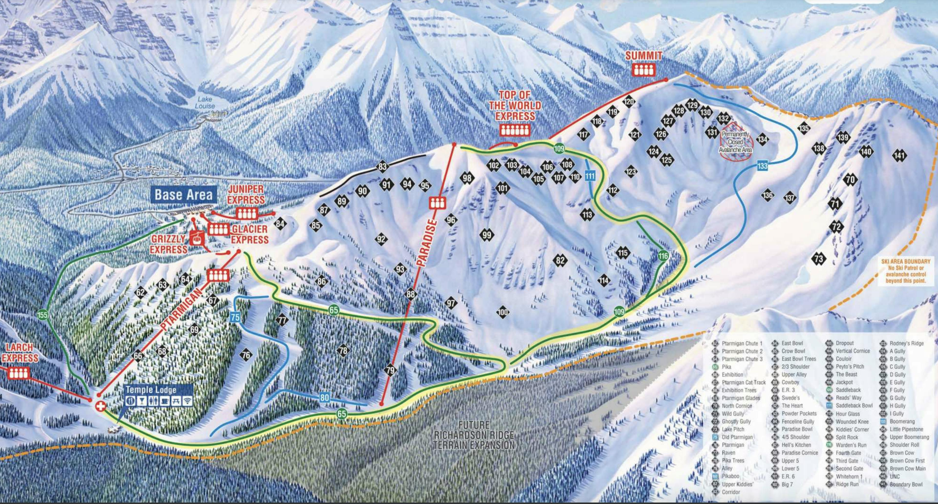 Lake Louise trail map.