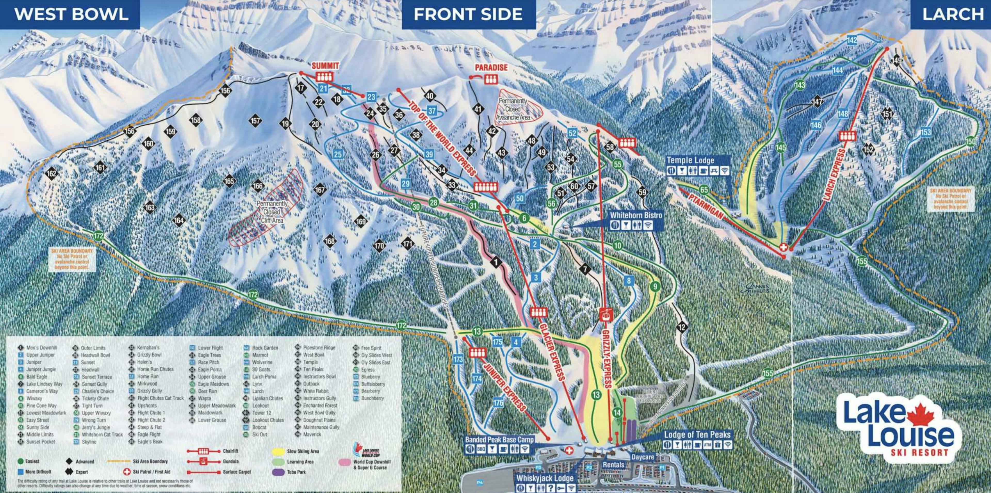 Lake Louise trail map.