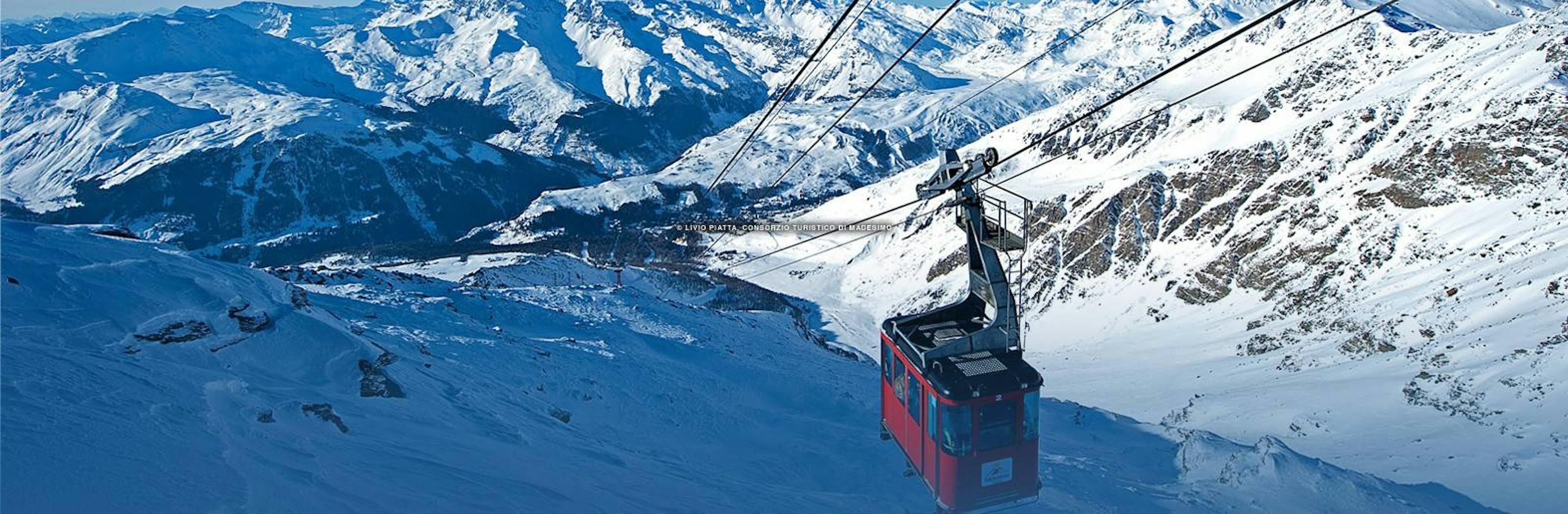 Tram high in the mountains at Madesimo.