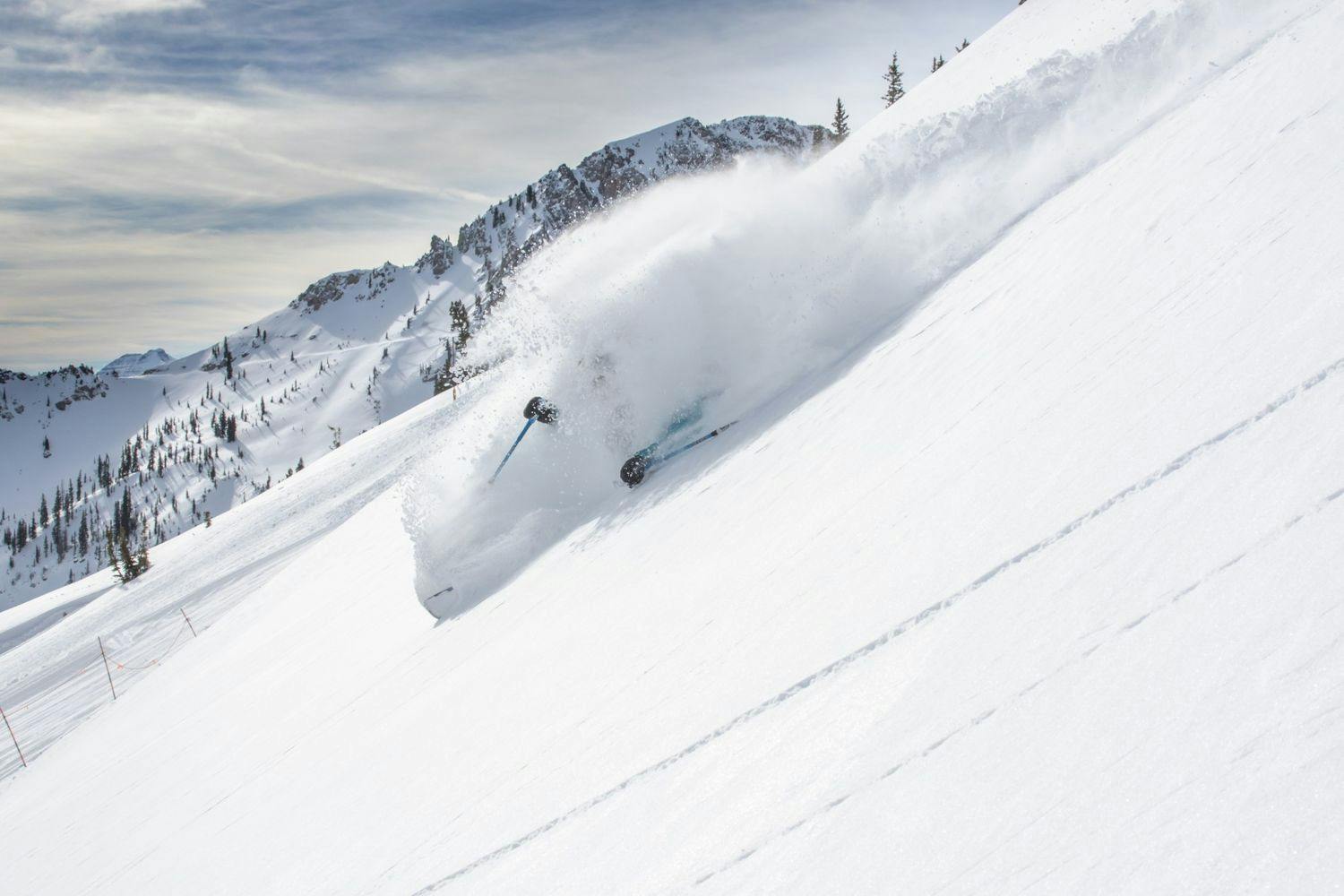 Skier skiing Snowbird.