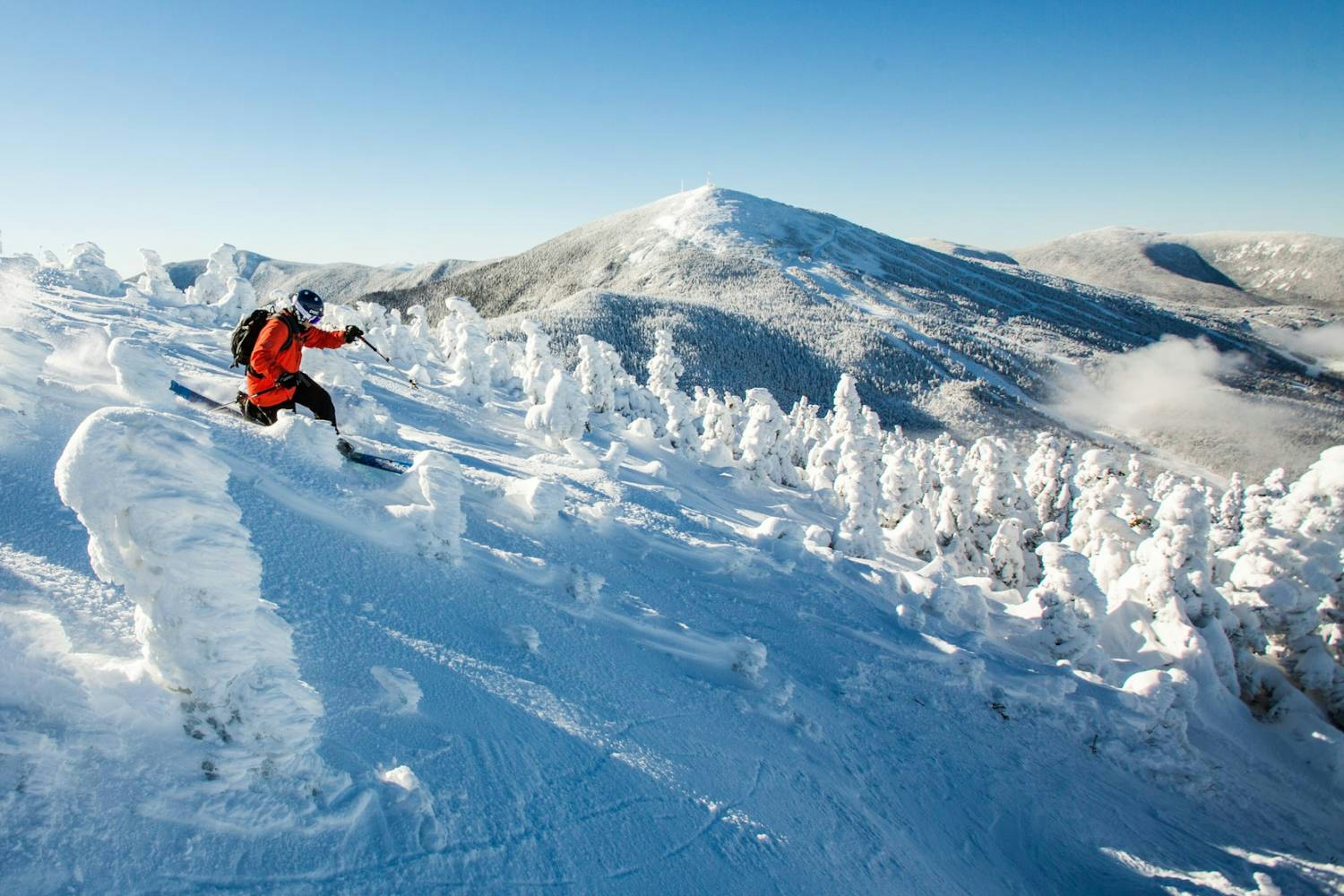 Tele skier at Sugarloaf. 