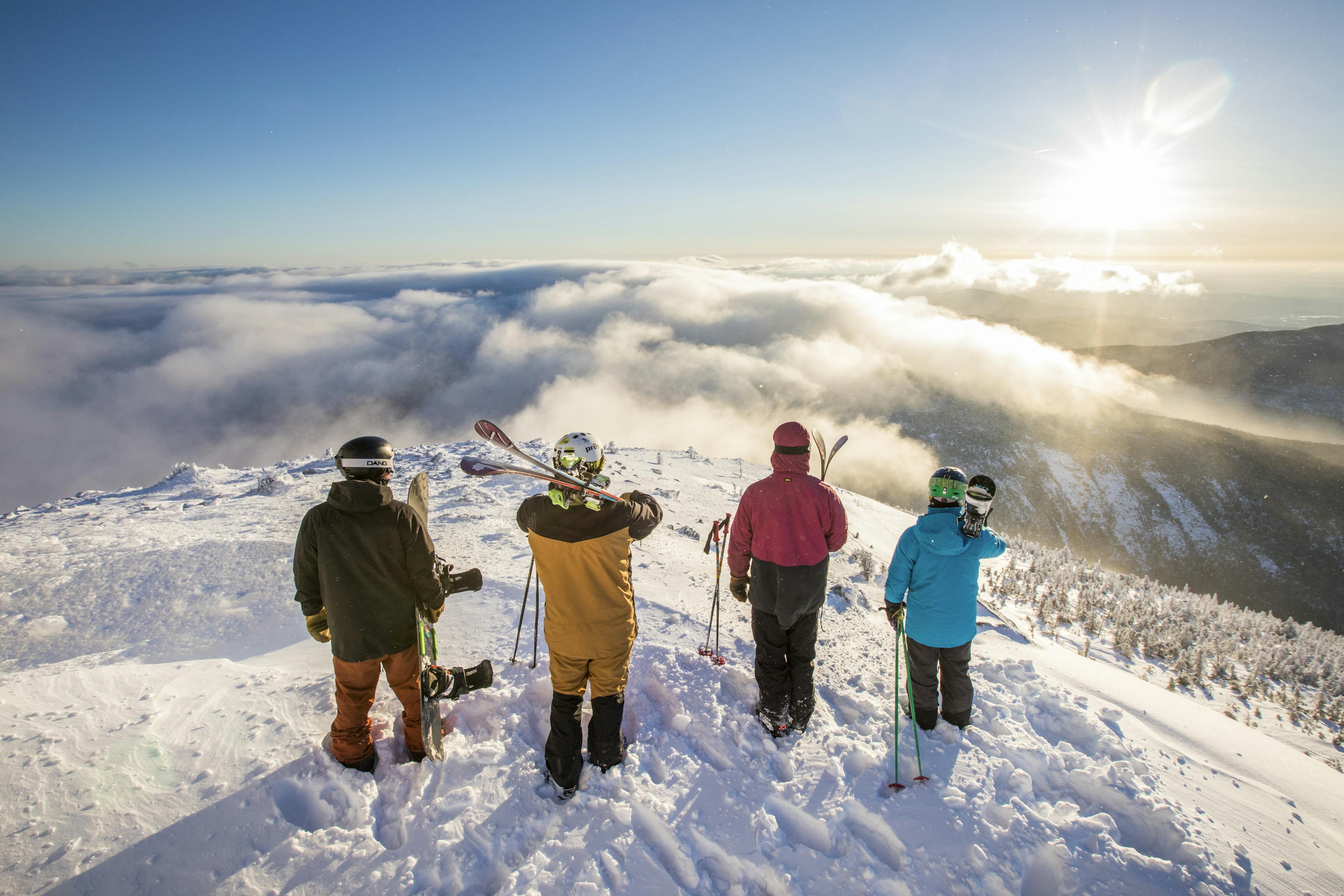 Sunrise skiers at Sugarloaf. 