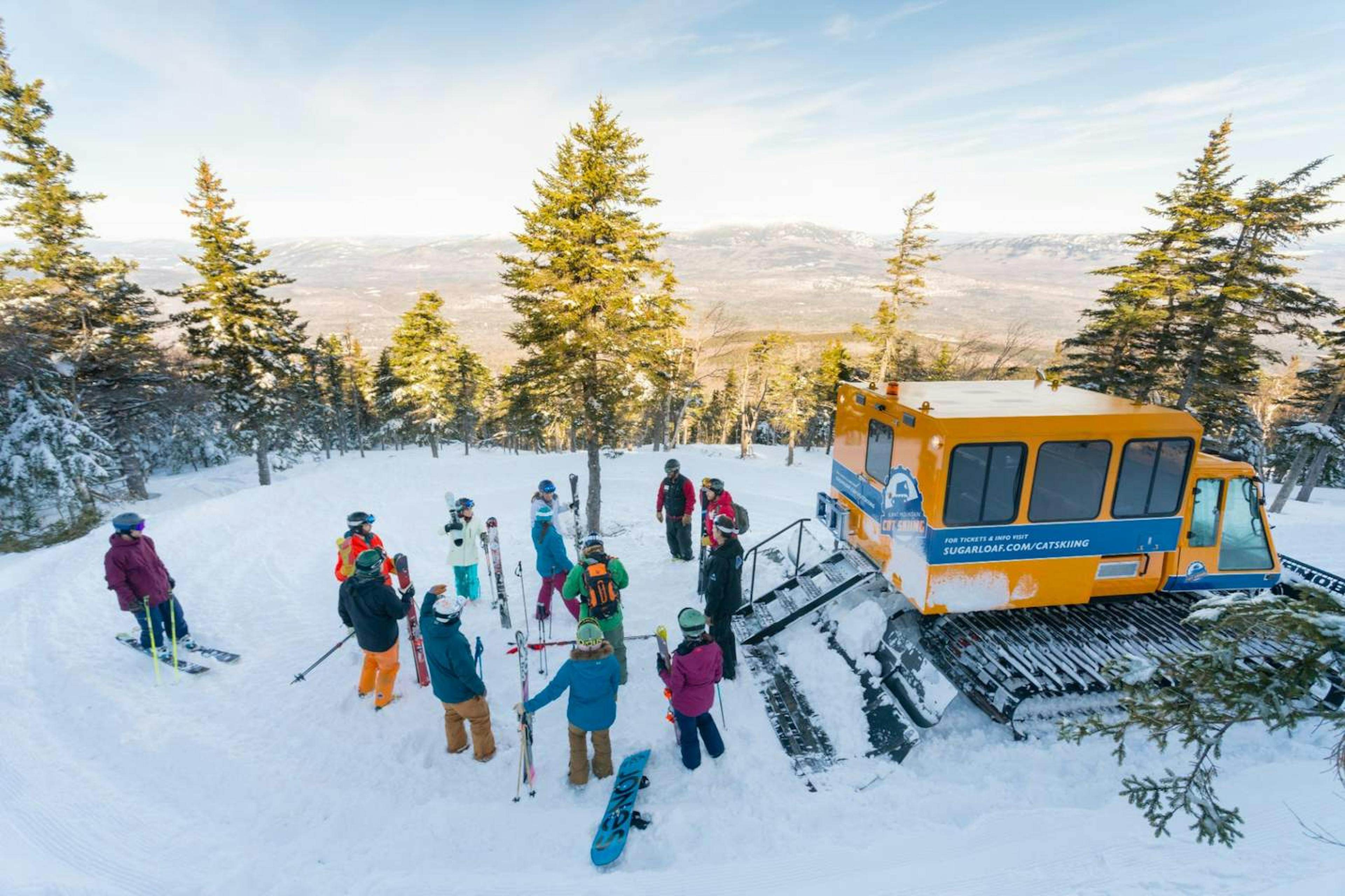 Cat skiing at Sugarloaf. 