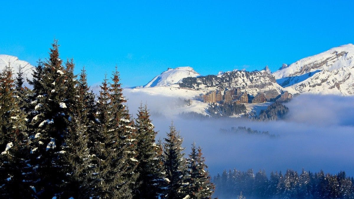 Avoriaz town above the clouds