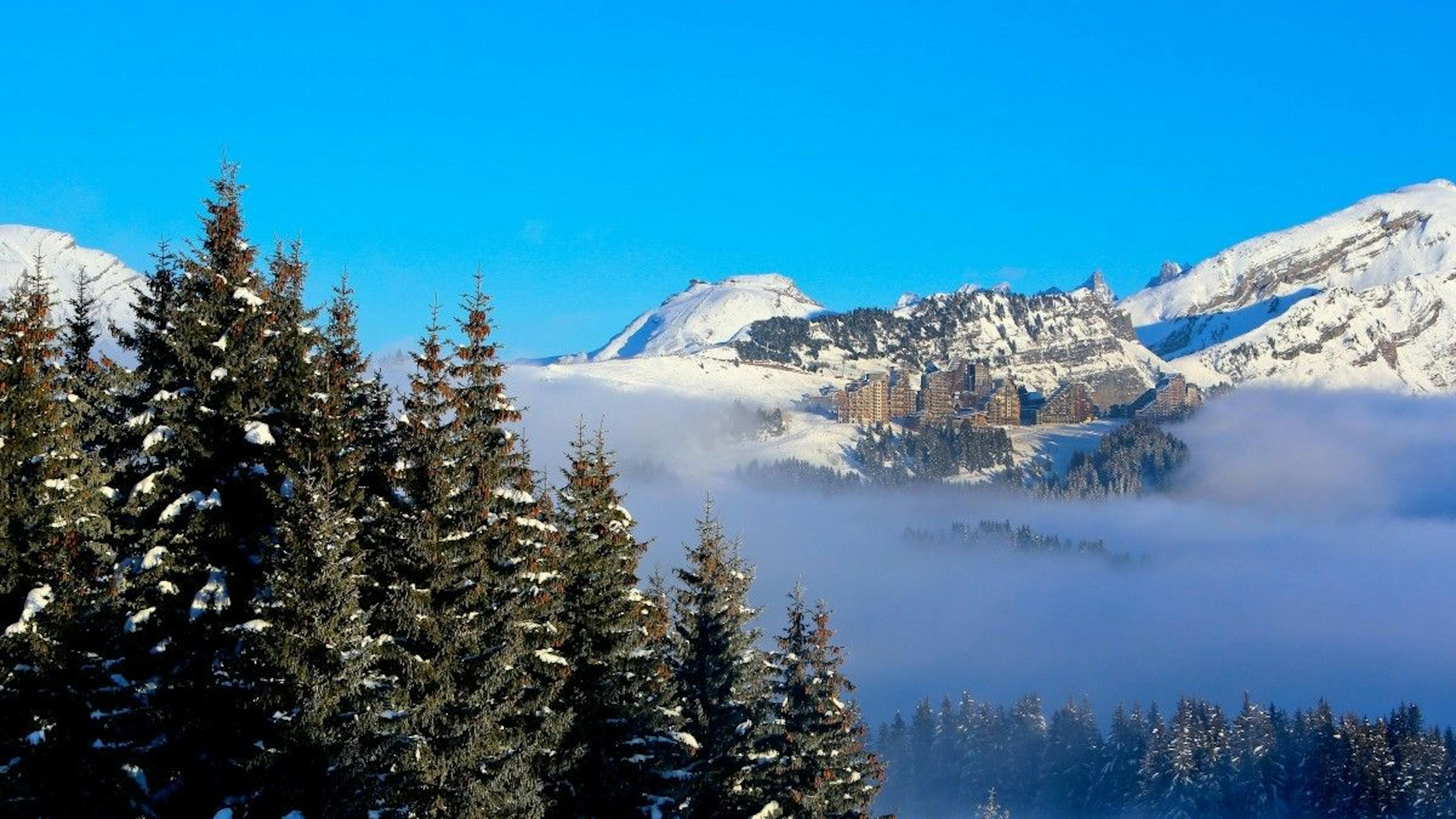 Avoriaz town above the clouds