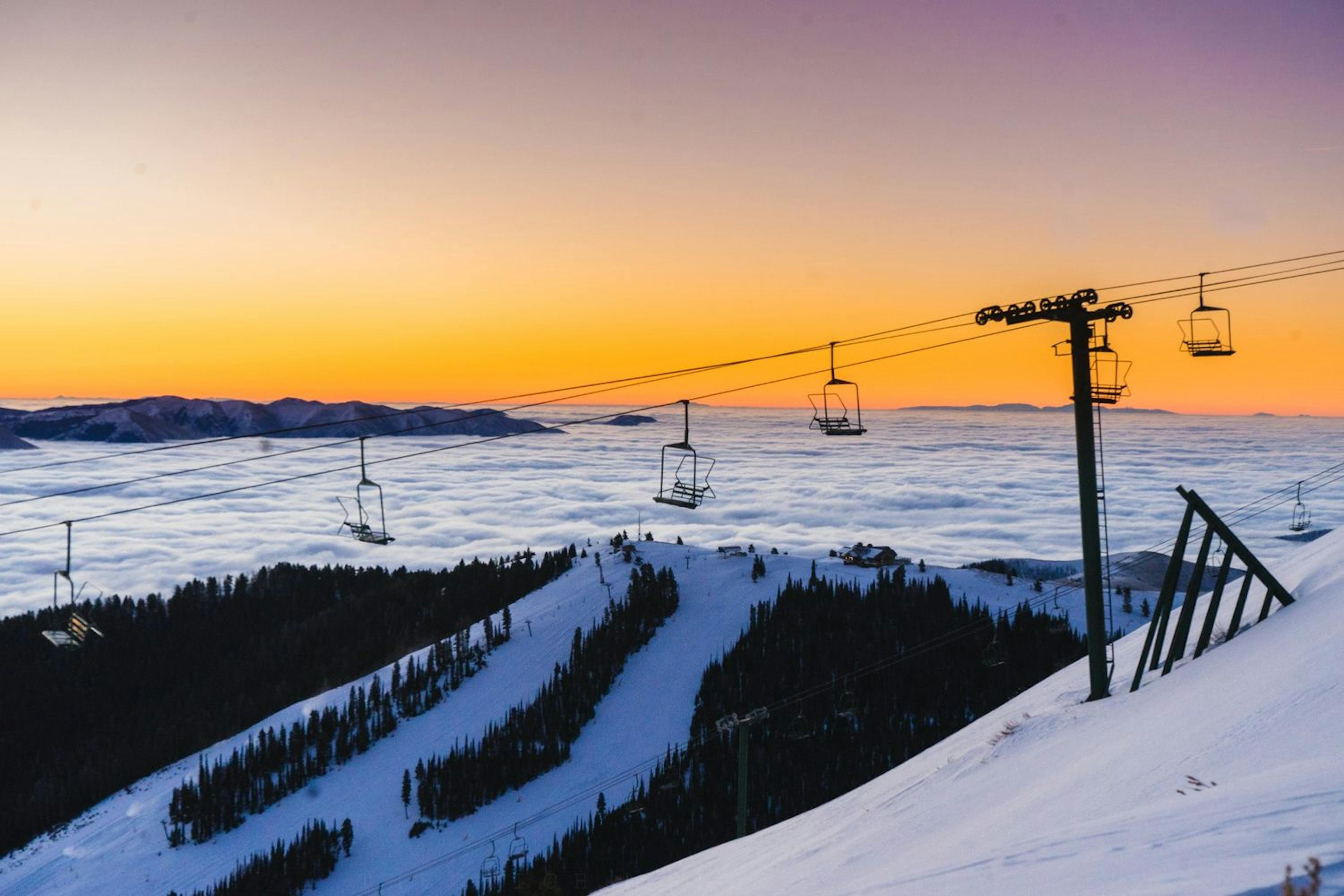 Above the clouds and treeline at Sun Valley resort. 