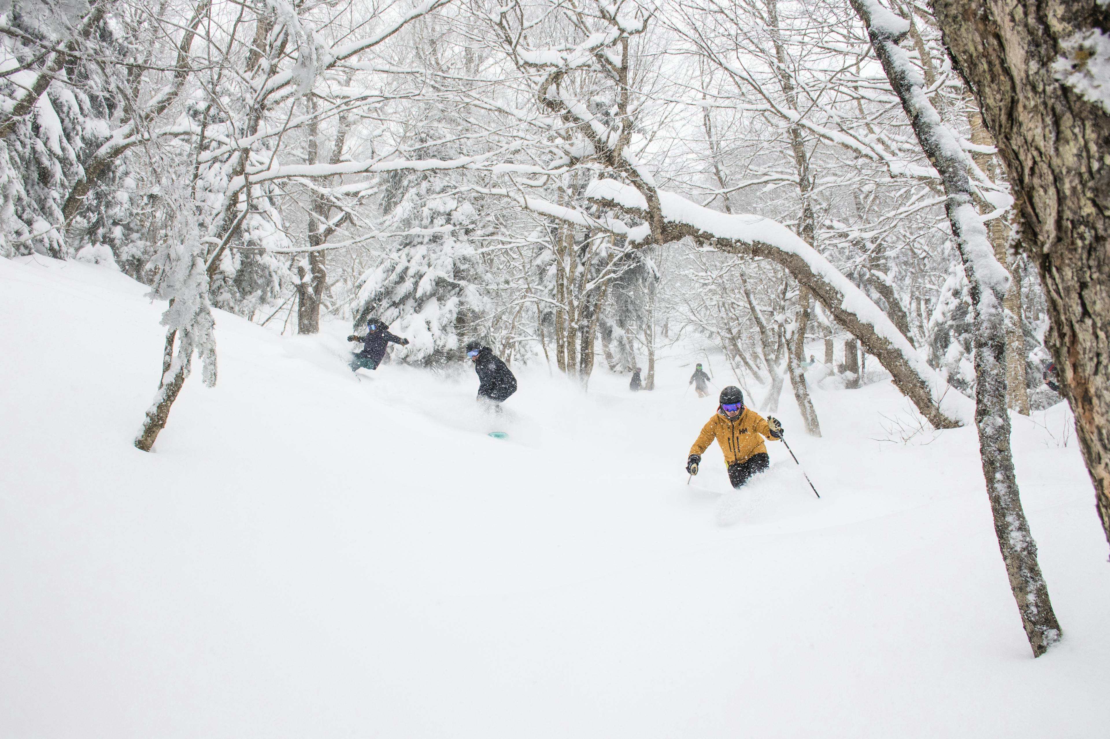 Riders enjoying the fresh snow at Jay Peak. 