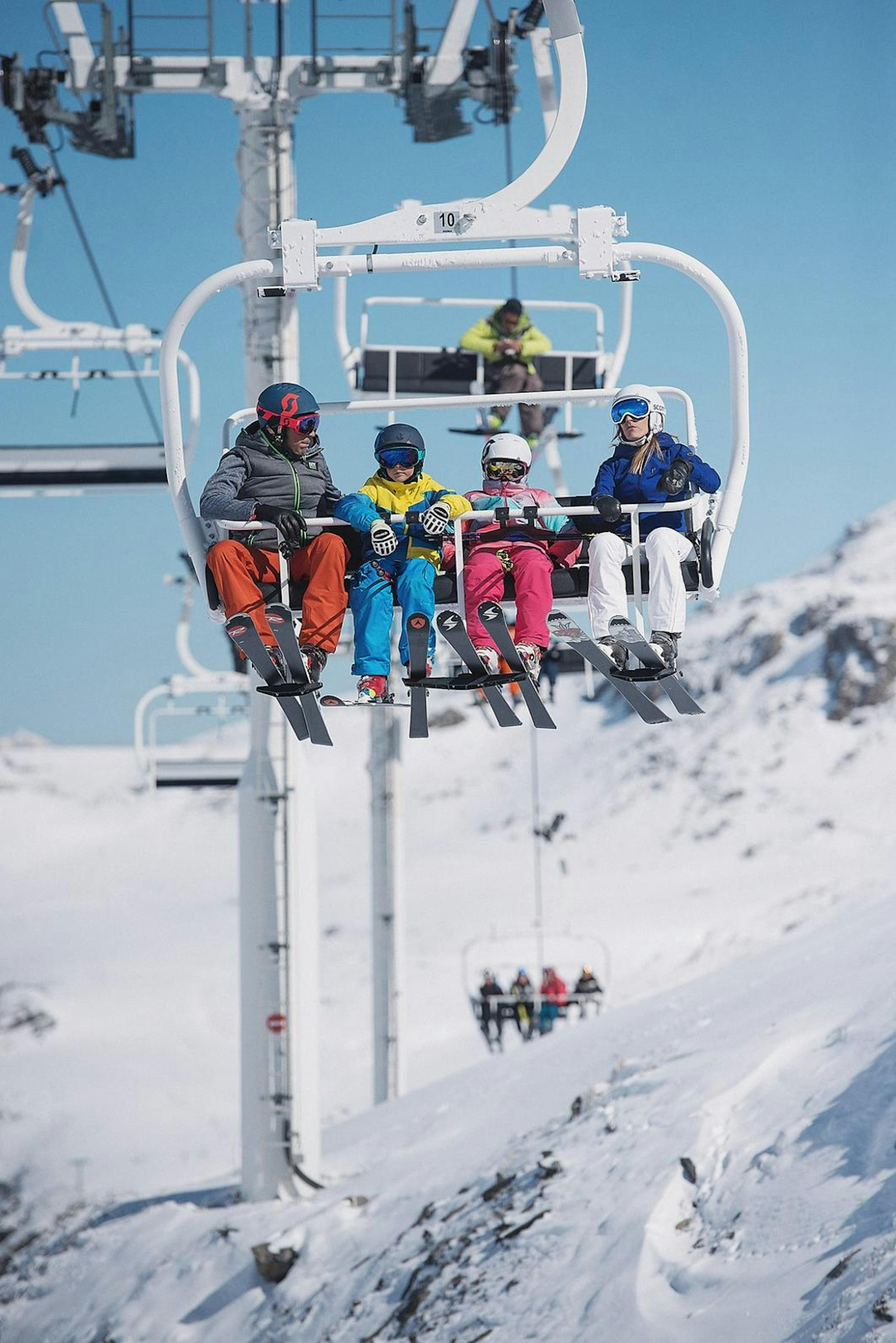 Riding the ski lift in Brides-les-Bains