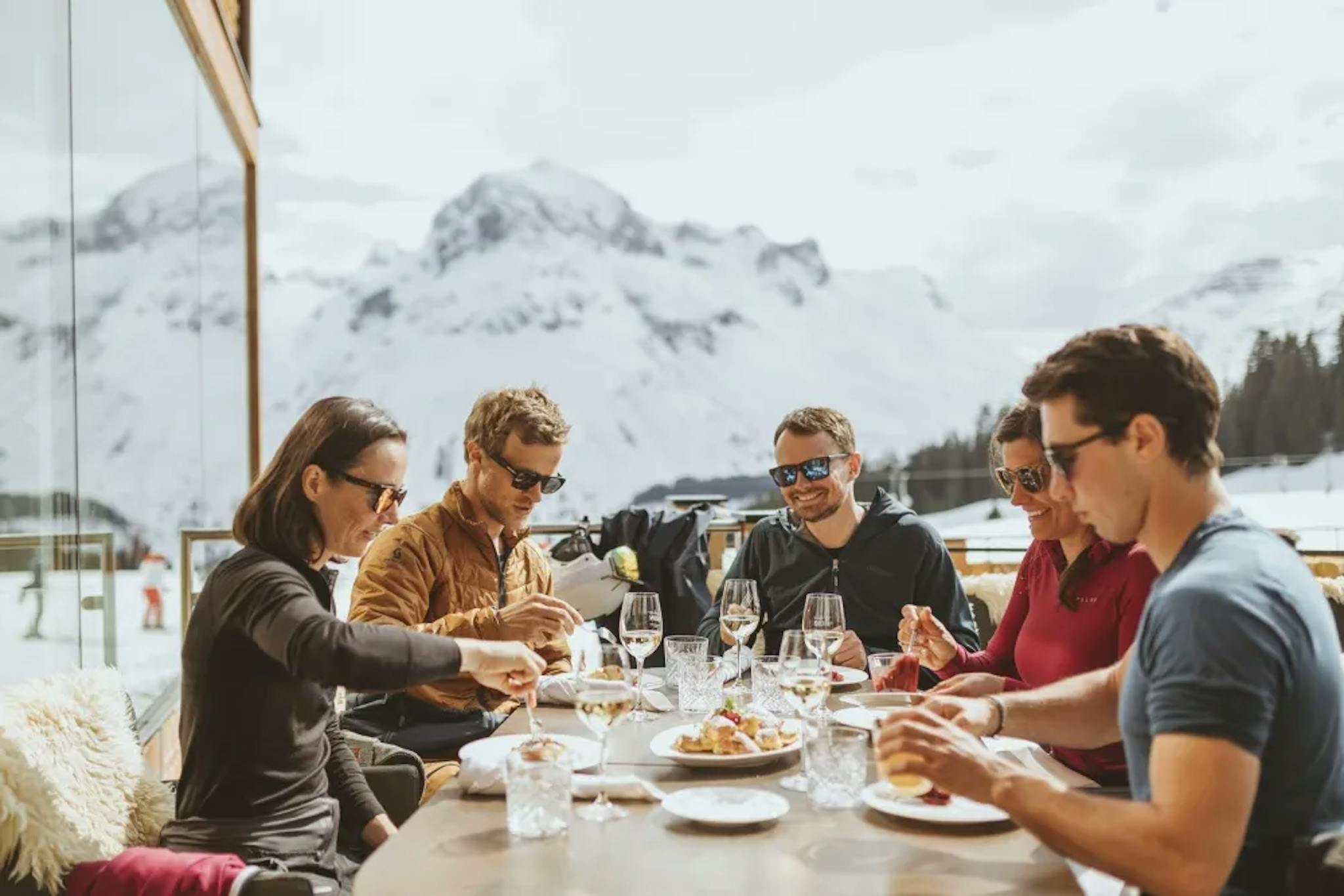 An authentic Austrian meal in the mountains in Arlberg