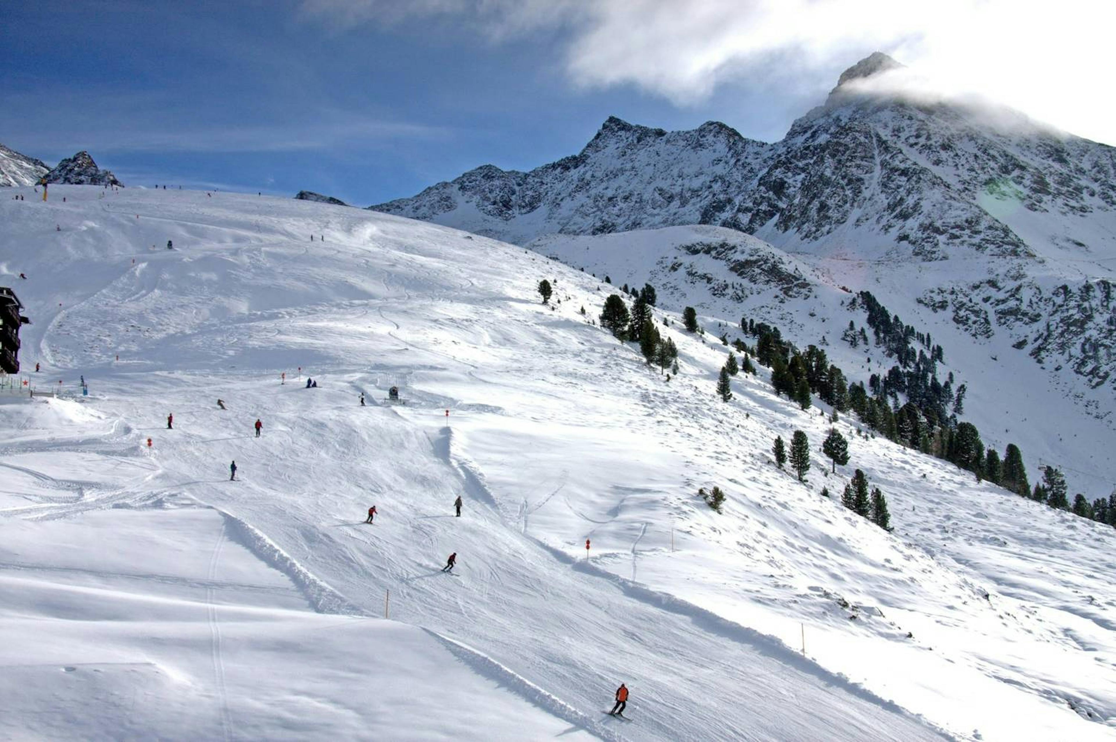 Skiers on the snow at Innsbruck