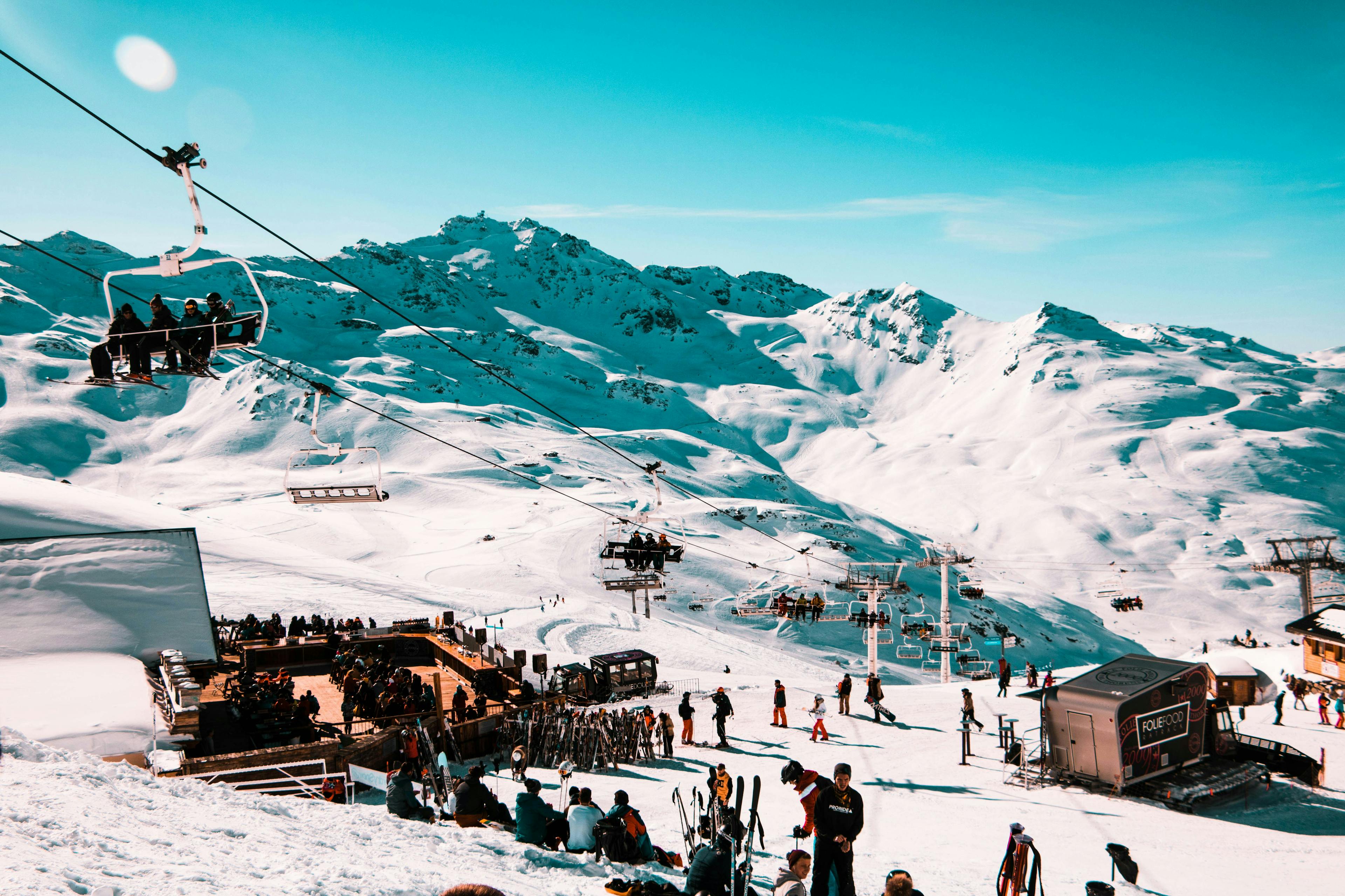 Overlook of the Val Thorens ski area.