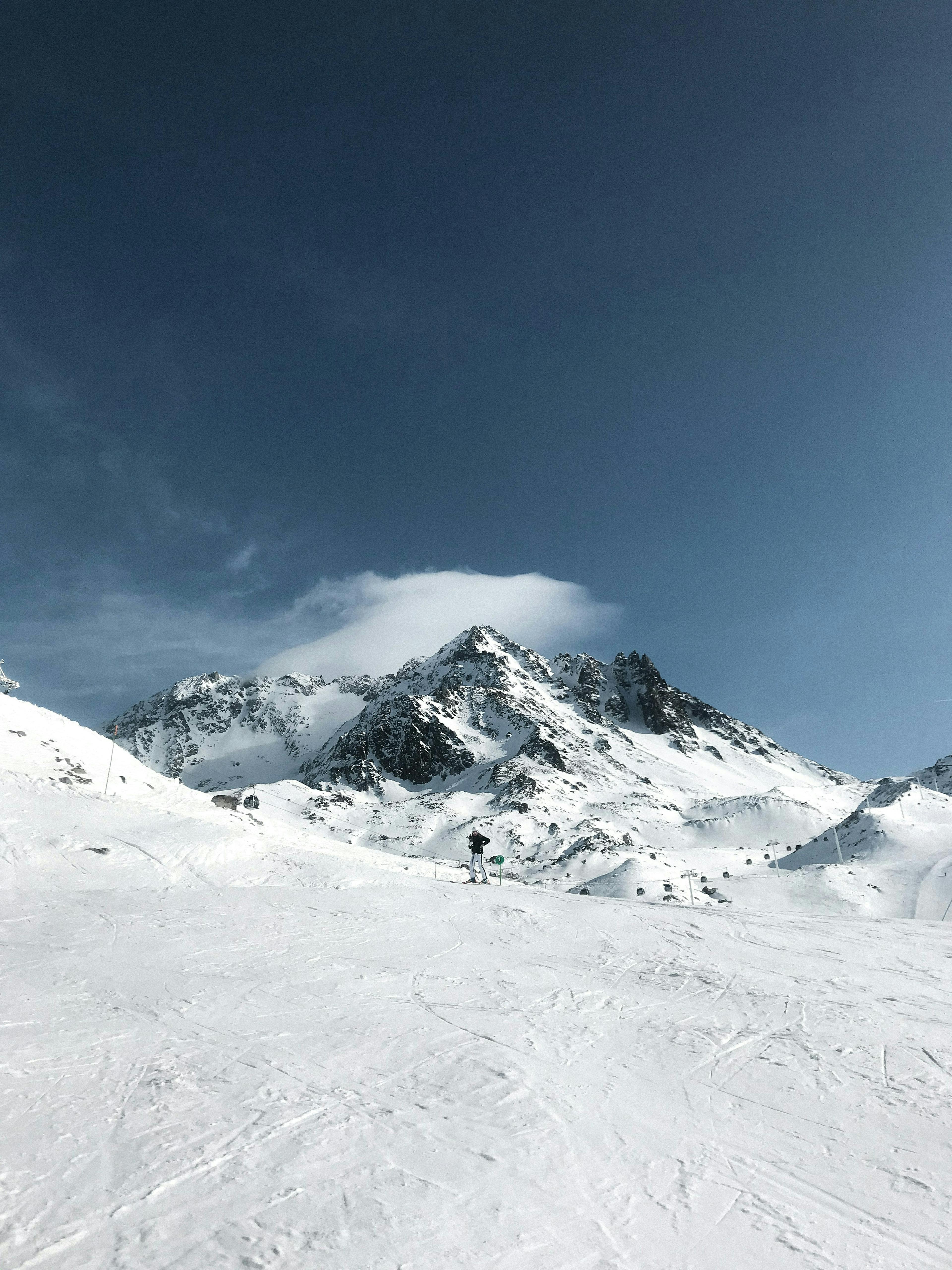 Skier skiing at Val Thorens Ski Resort.