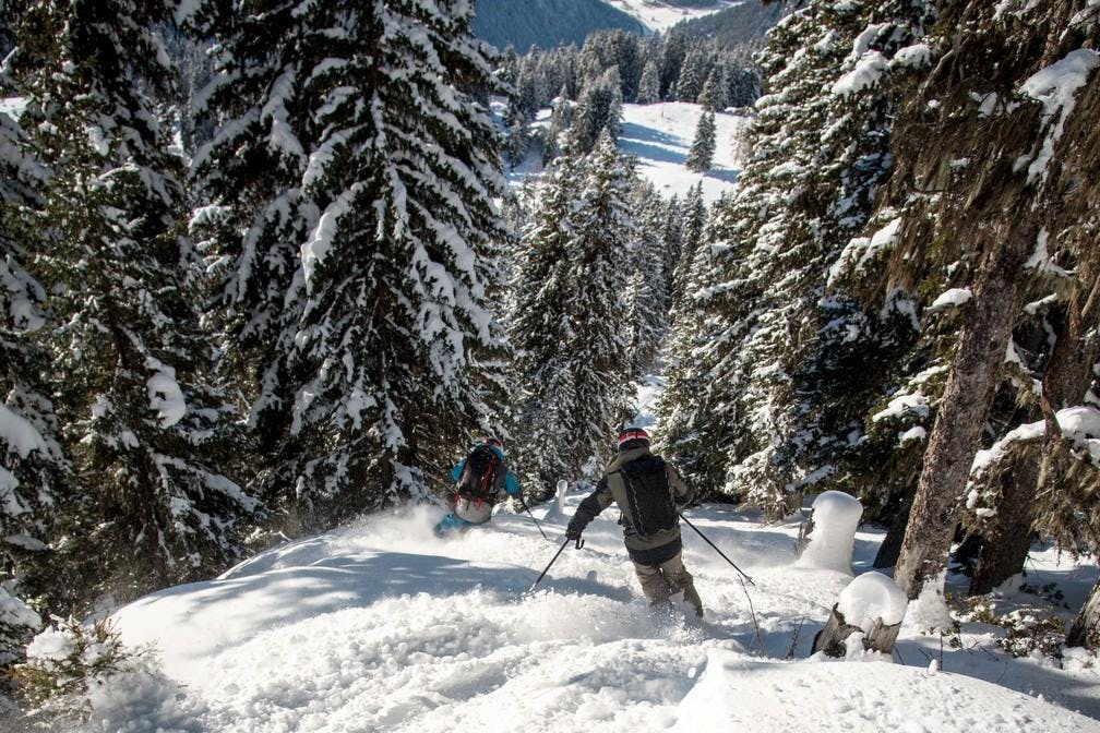Snowy glade runs at Verbier.