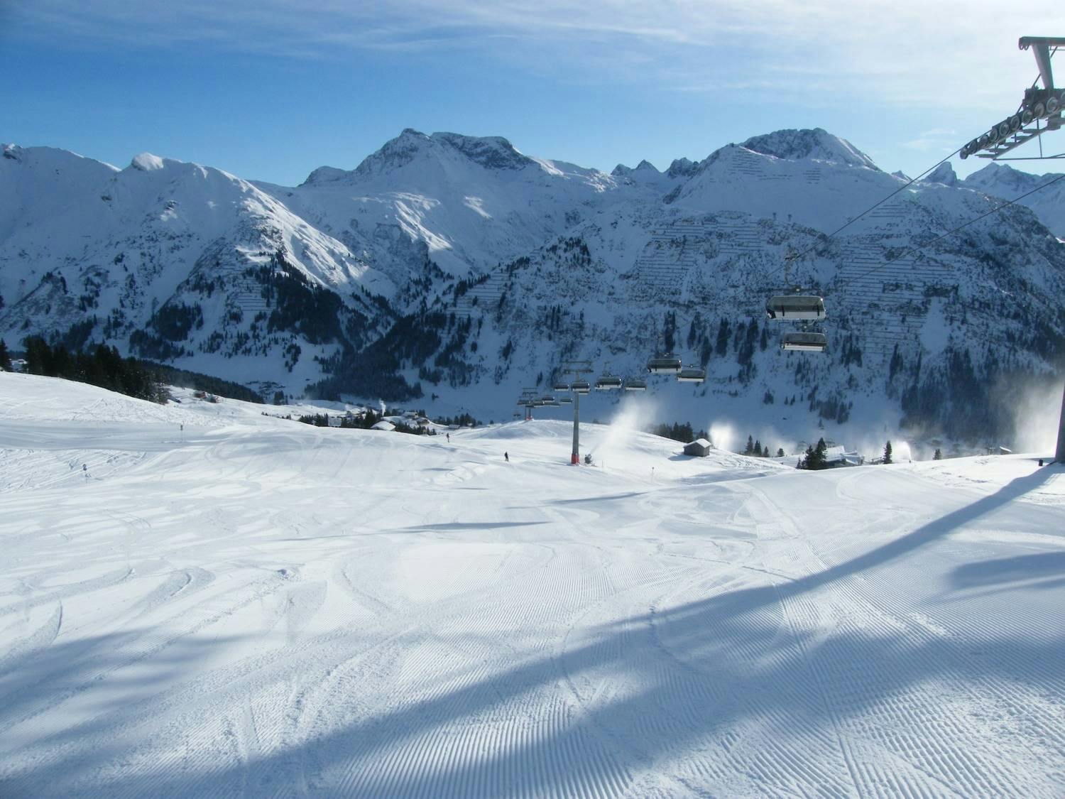 Snow capped mountains in Lech.