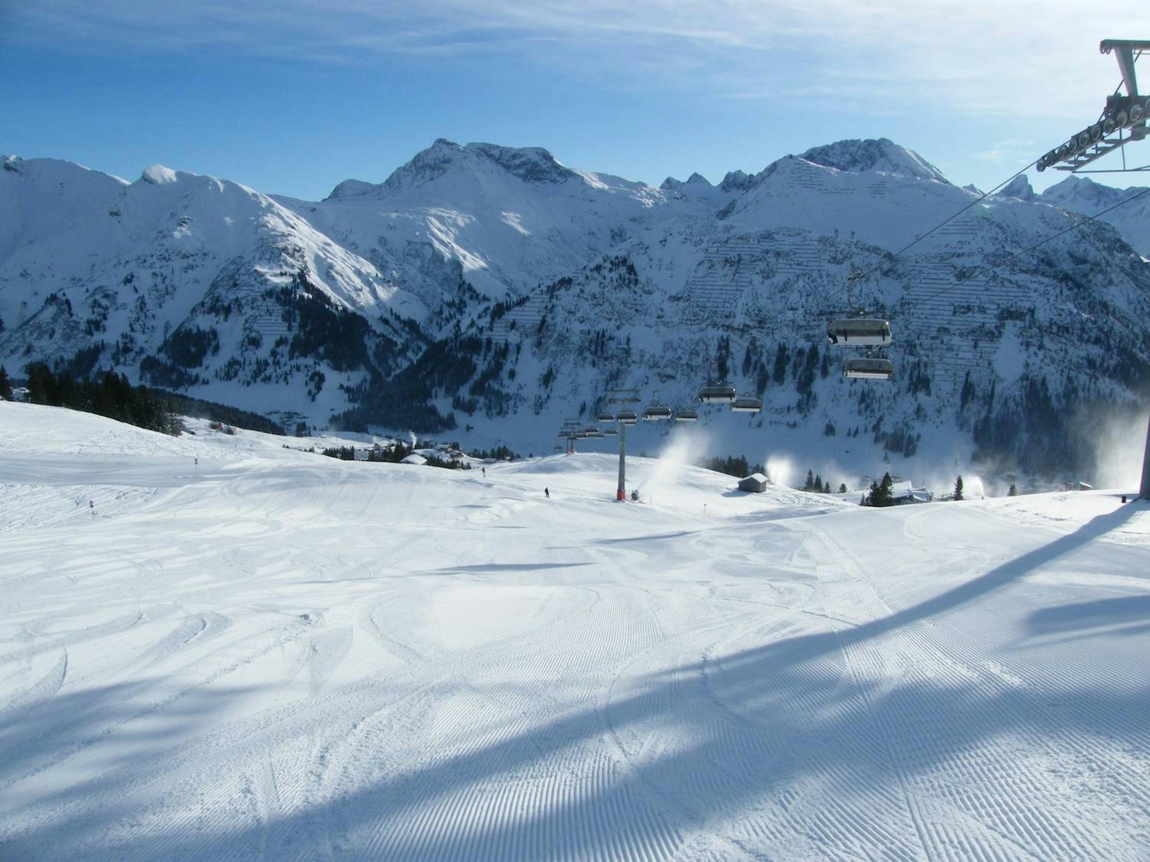 Snow capped mountains in Lech. 