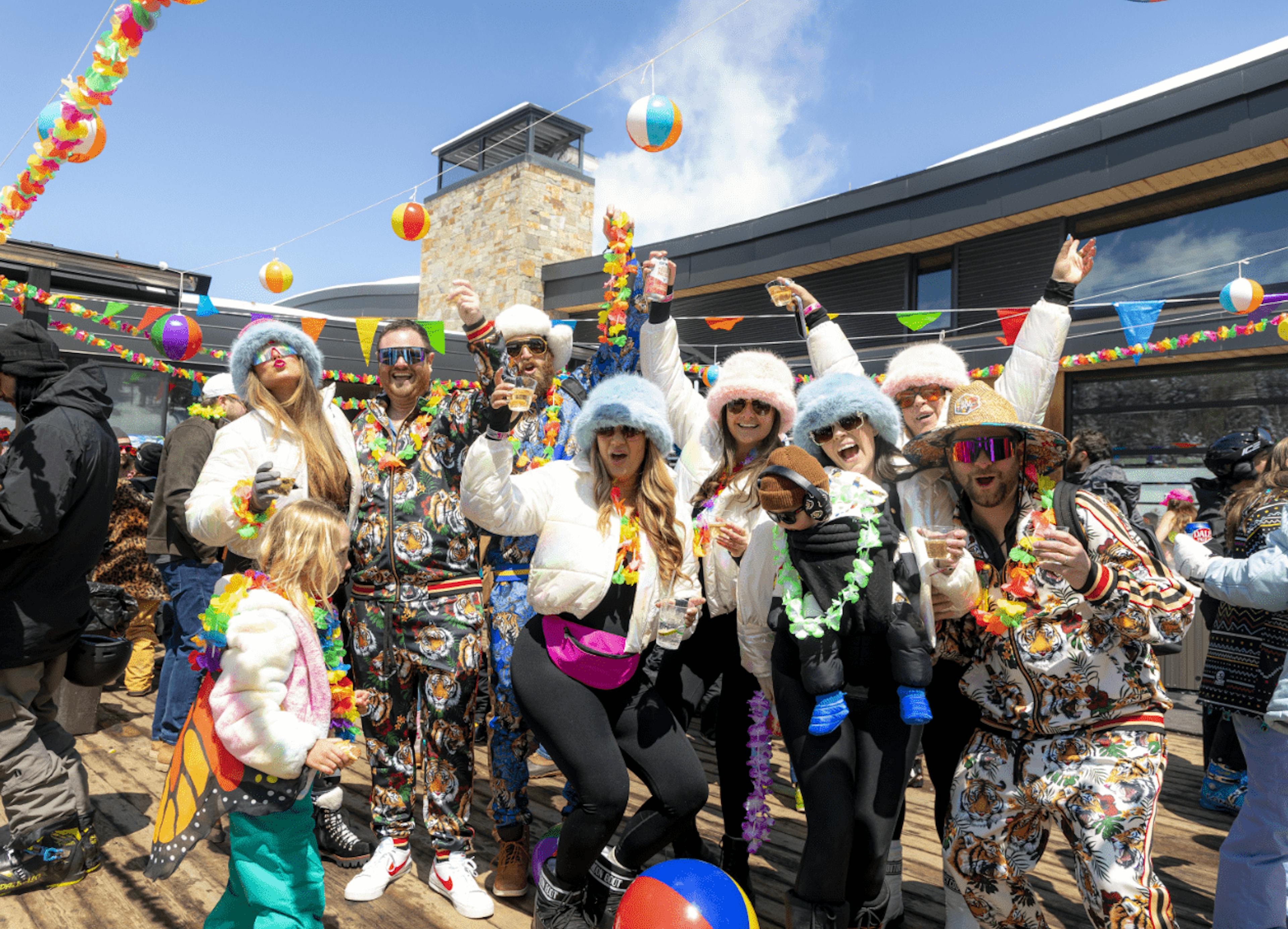 Spring party at Aspen Snowmass on cloud 9 snowdeck