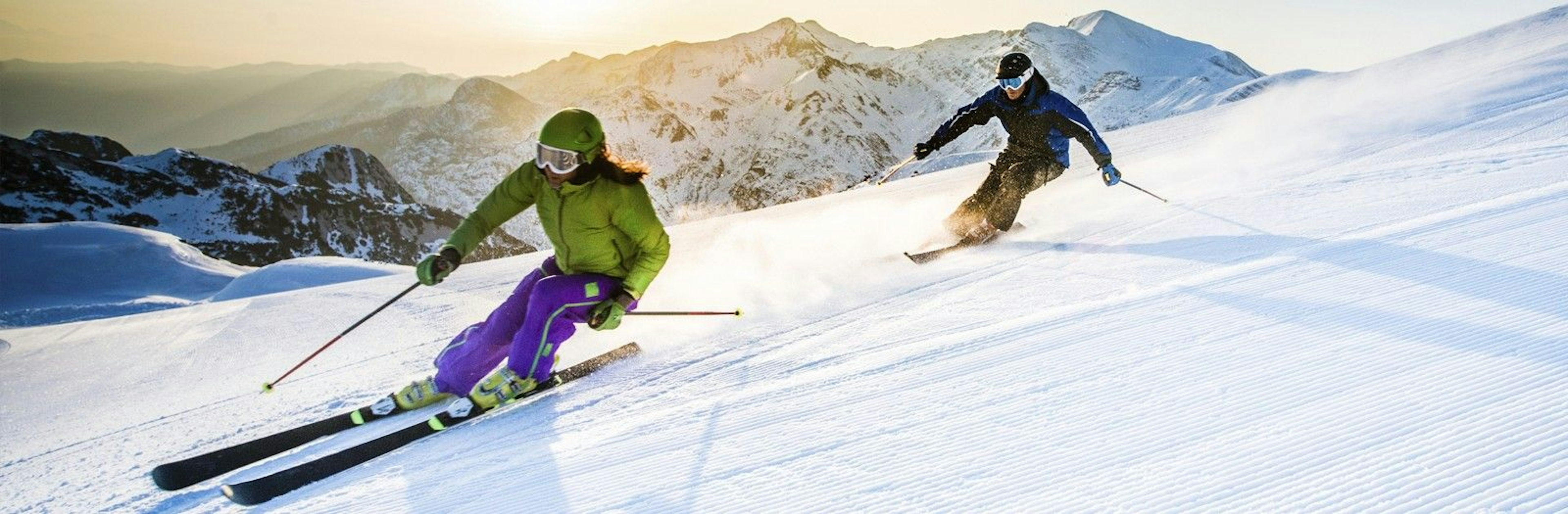 Skiers at Igls Ski Resort