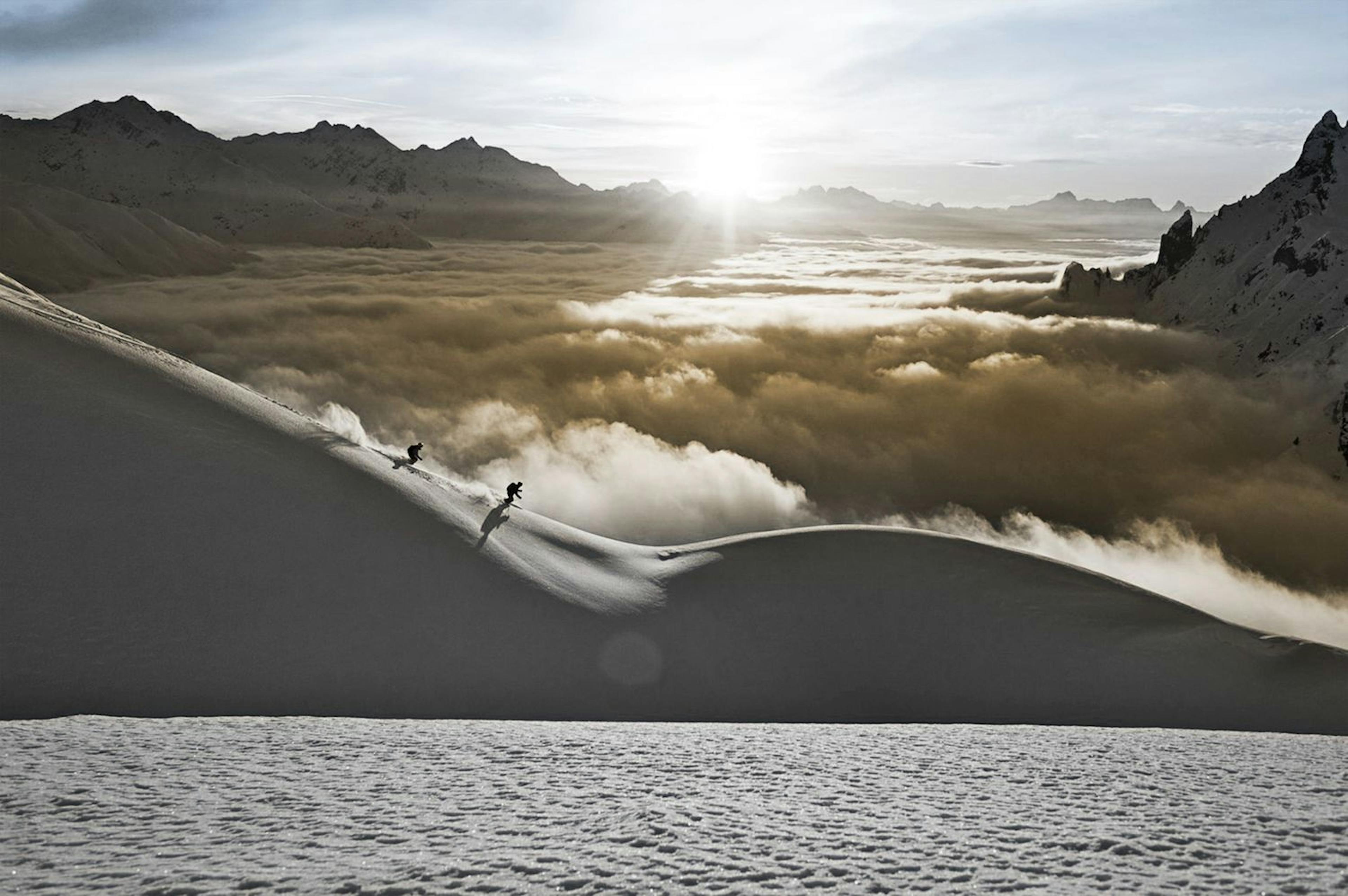 Skiing through the clouds in St. Anton