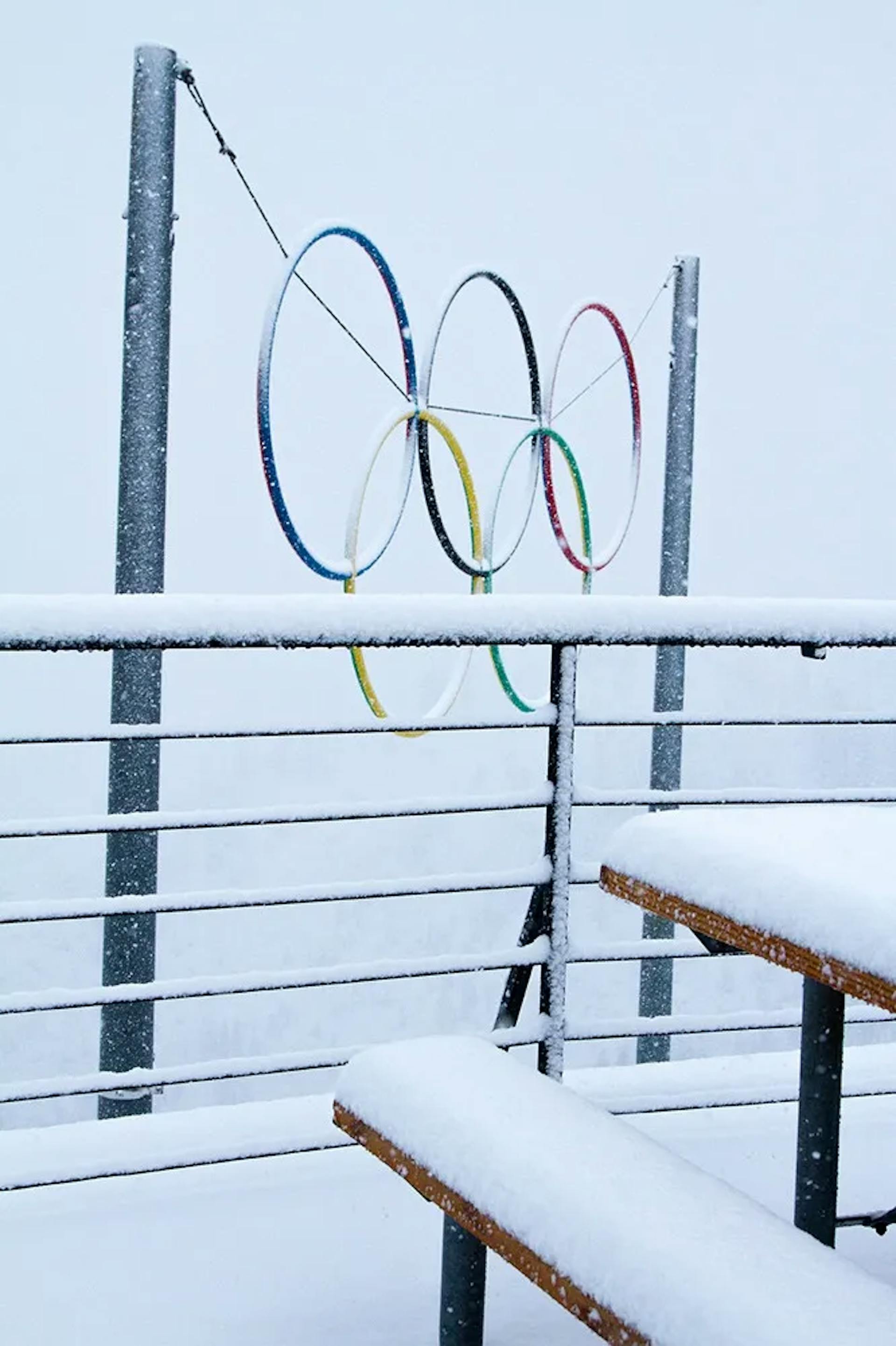 Squaw Valley’s Olympic rings, frosted