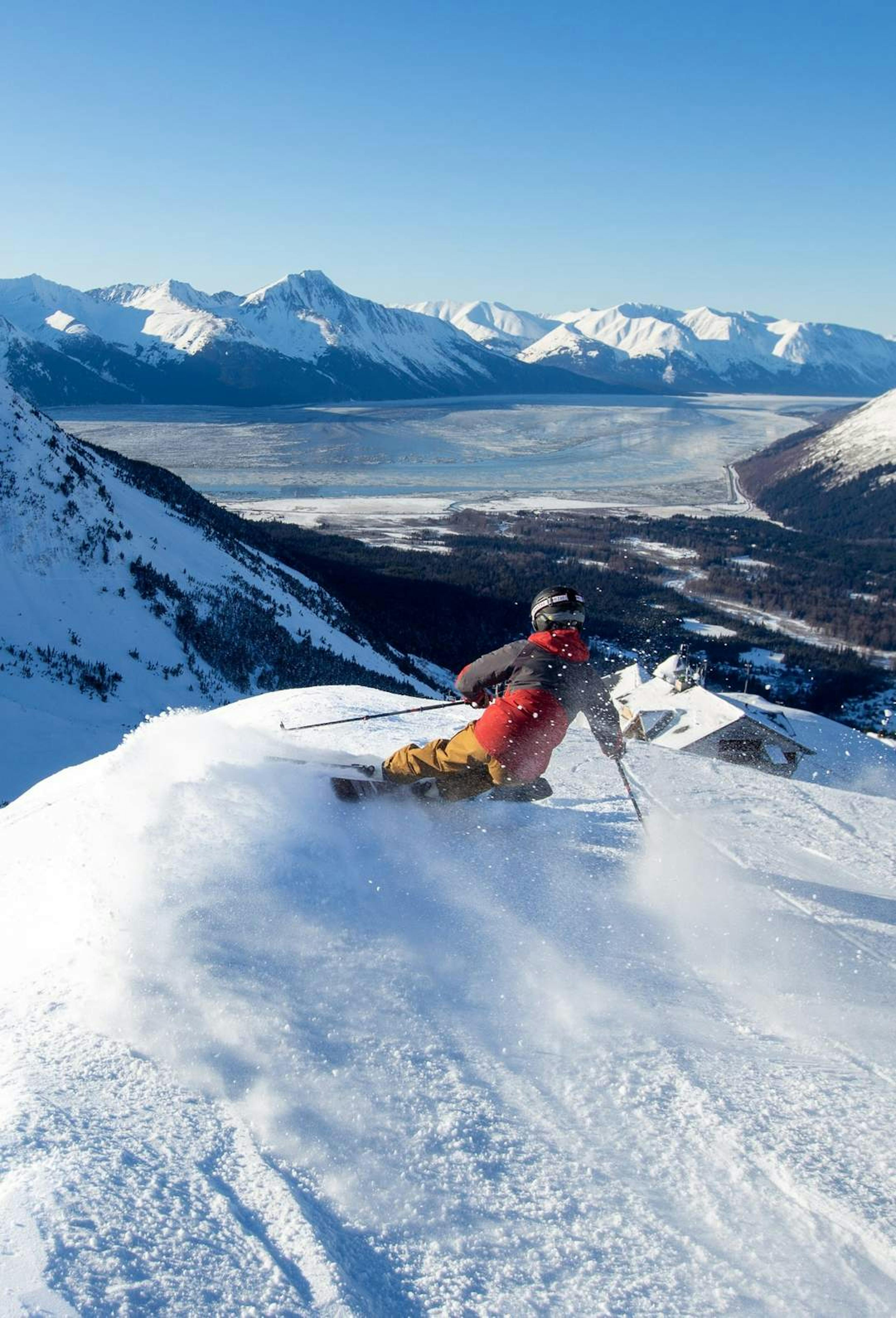 Downhill skier in Alyeska