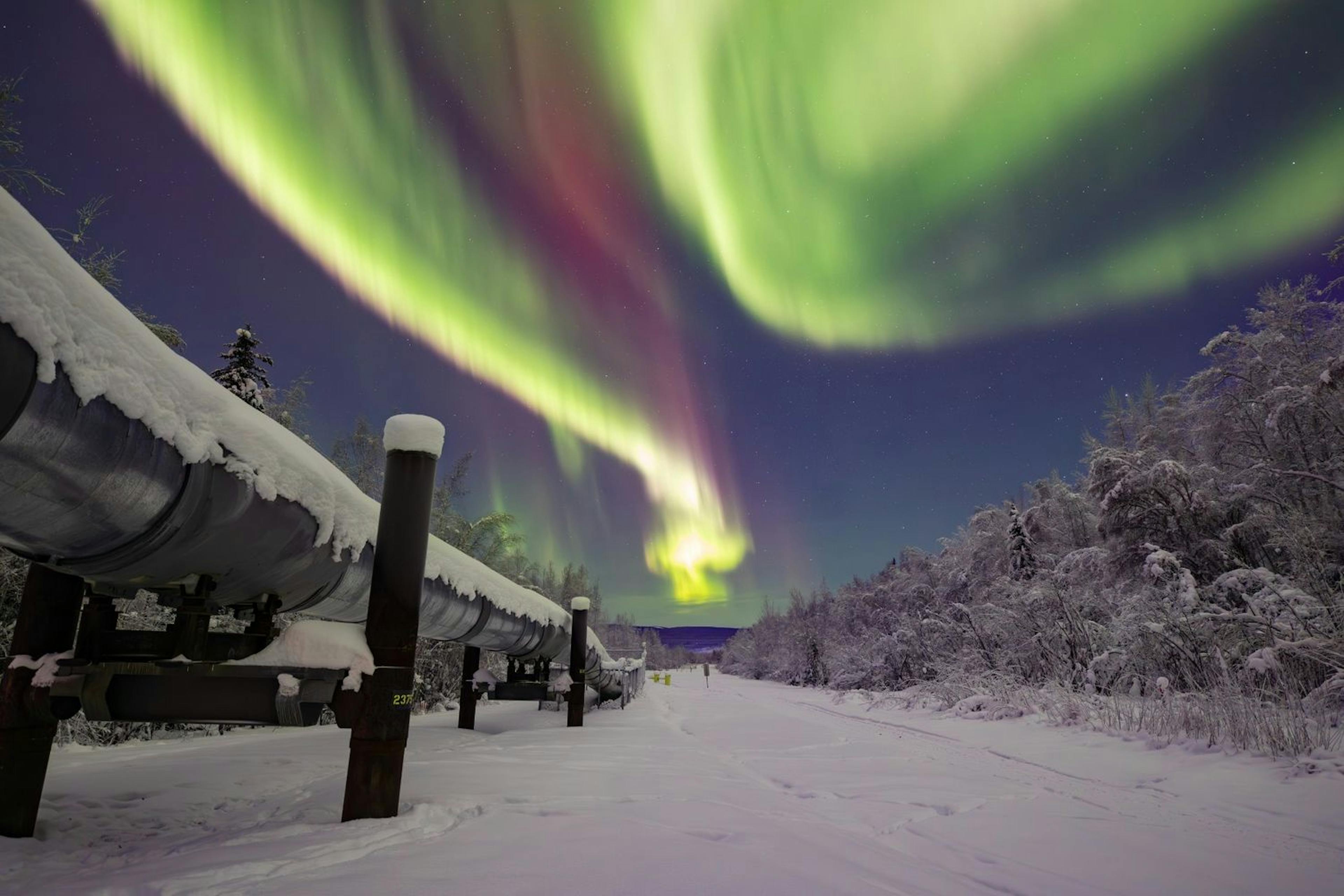 Northern lights in Alyeska ski resort