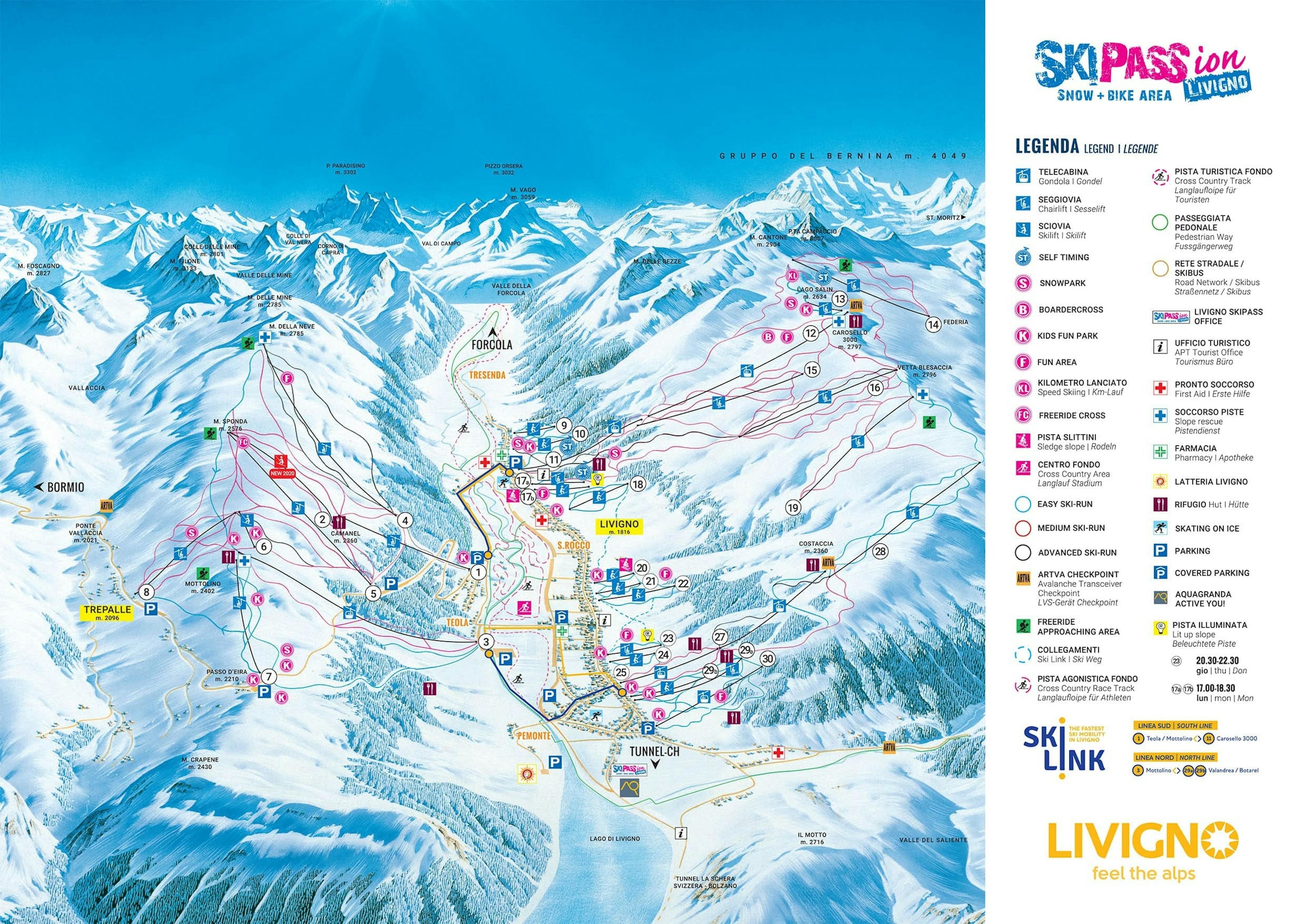 Livigno winter trail map