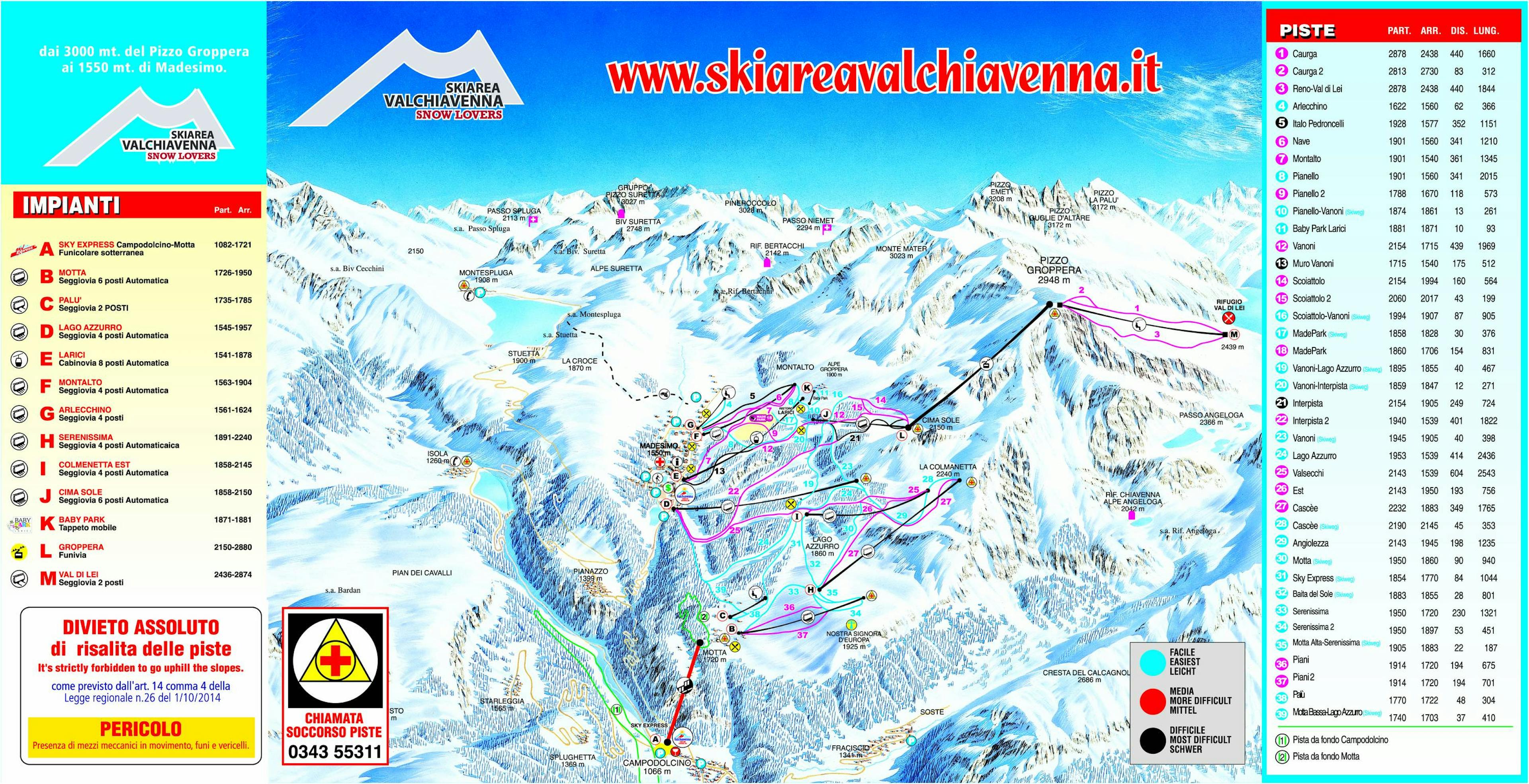 Madesimo winter trail map