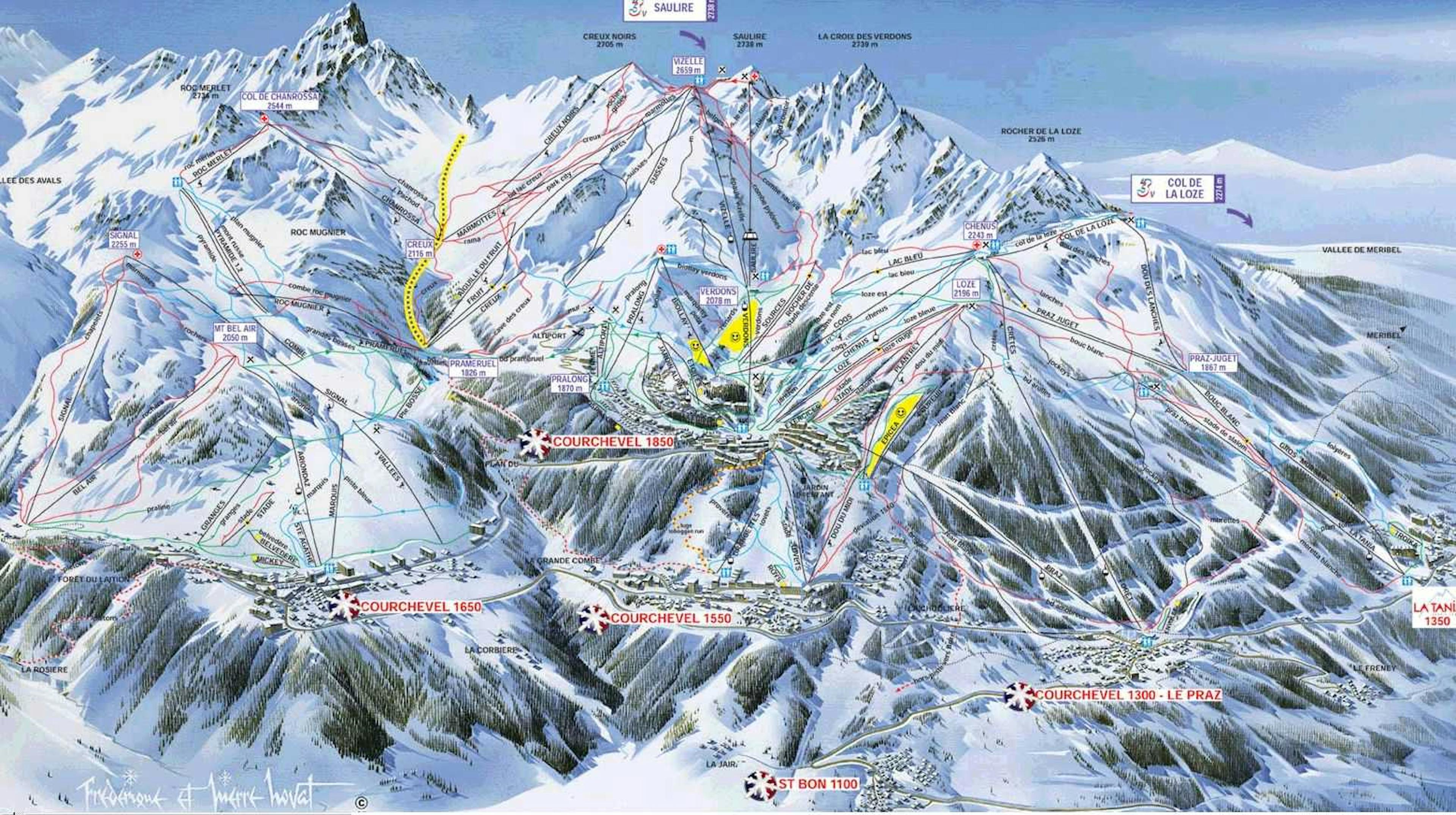 Courchevel winter trail map