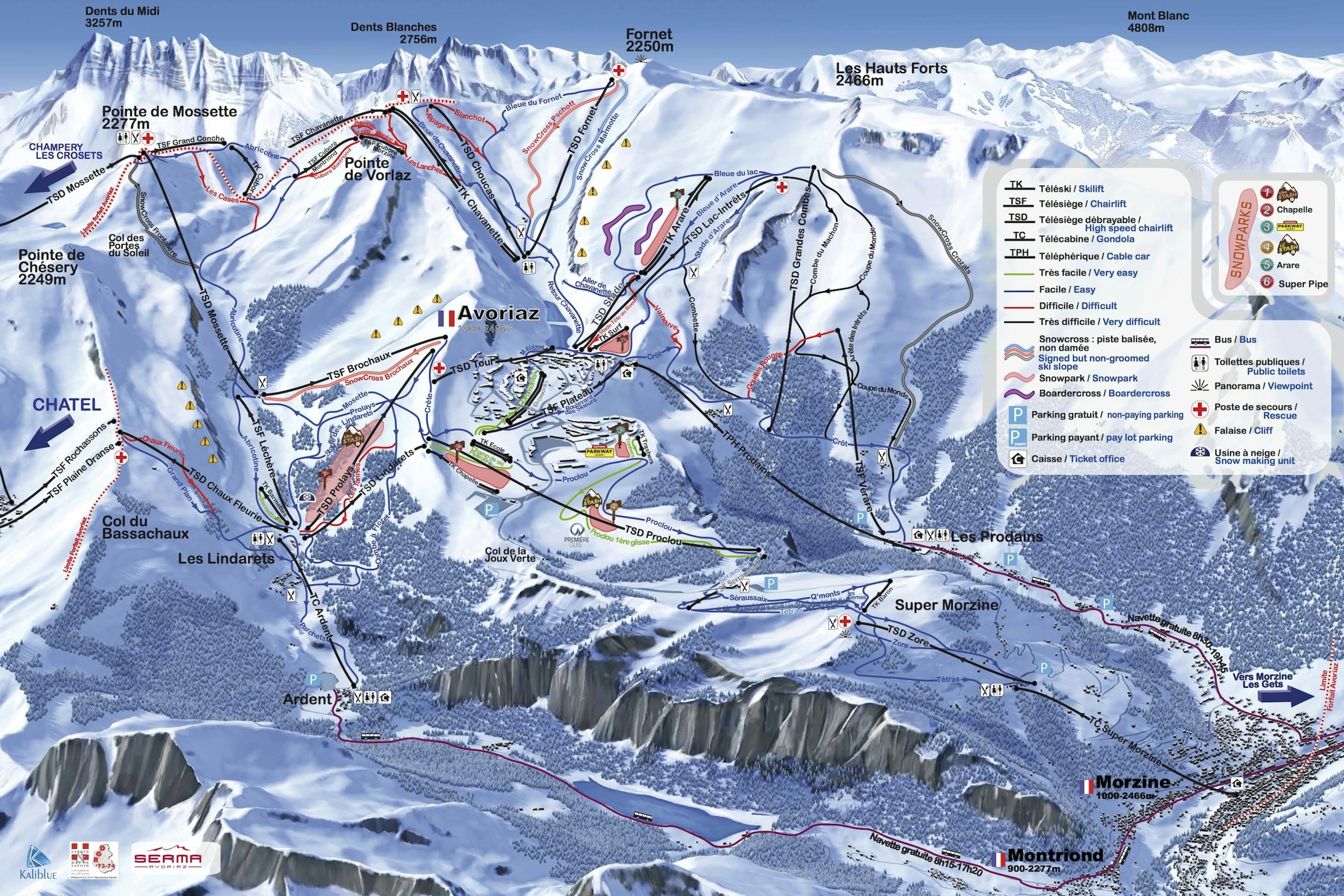 Avoriaz winter trail map