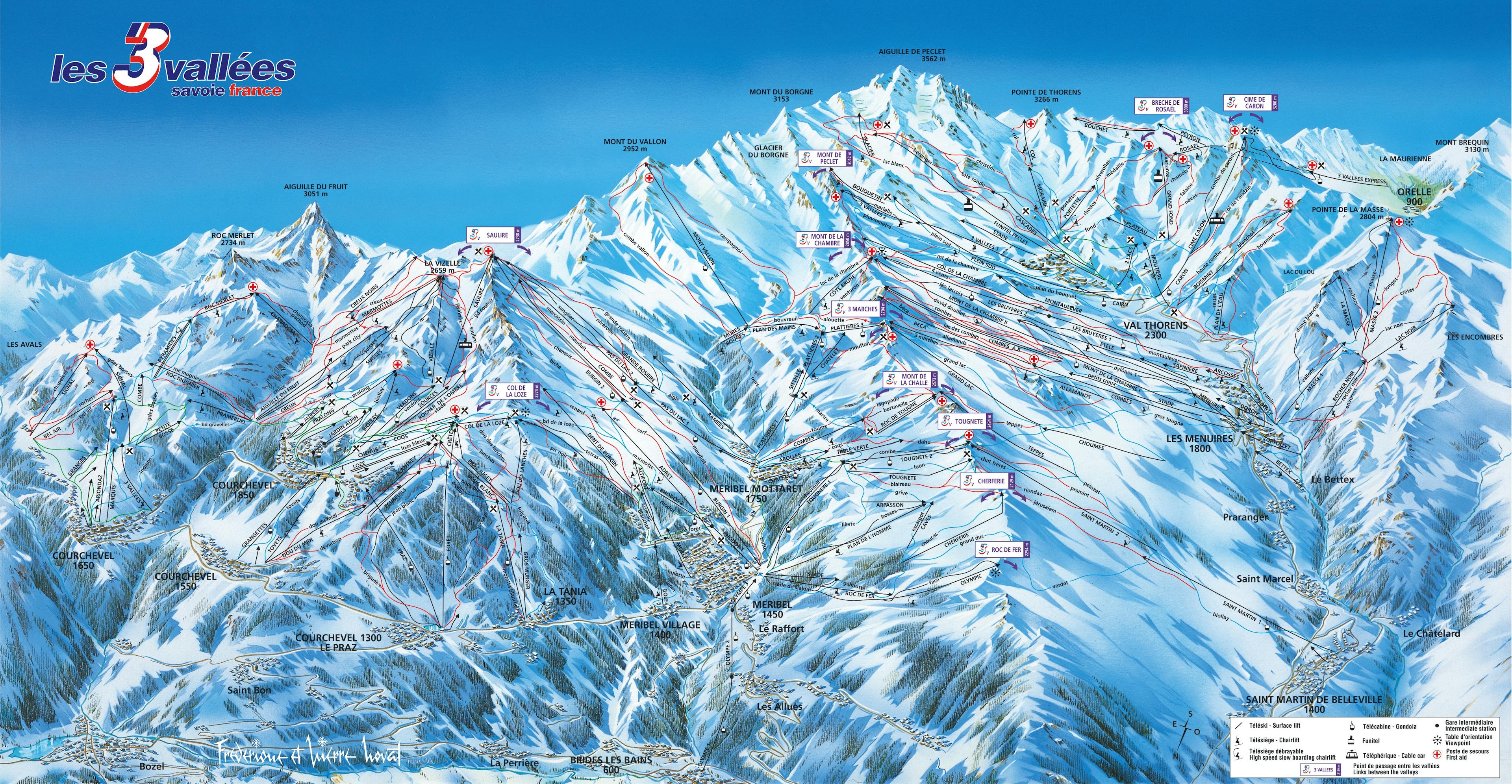 Brides-les-Bains winter trail map