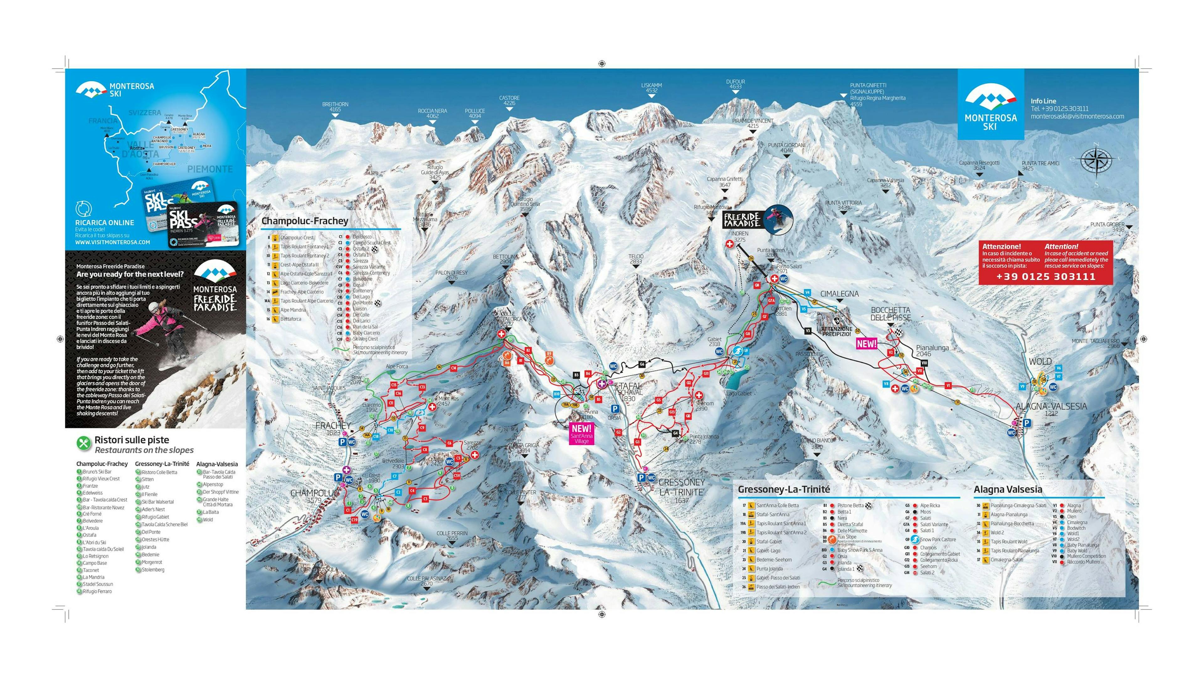 Champoluc winter trail map