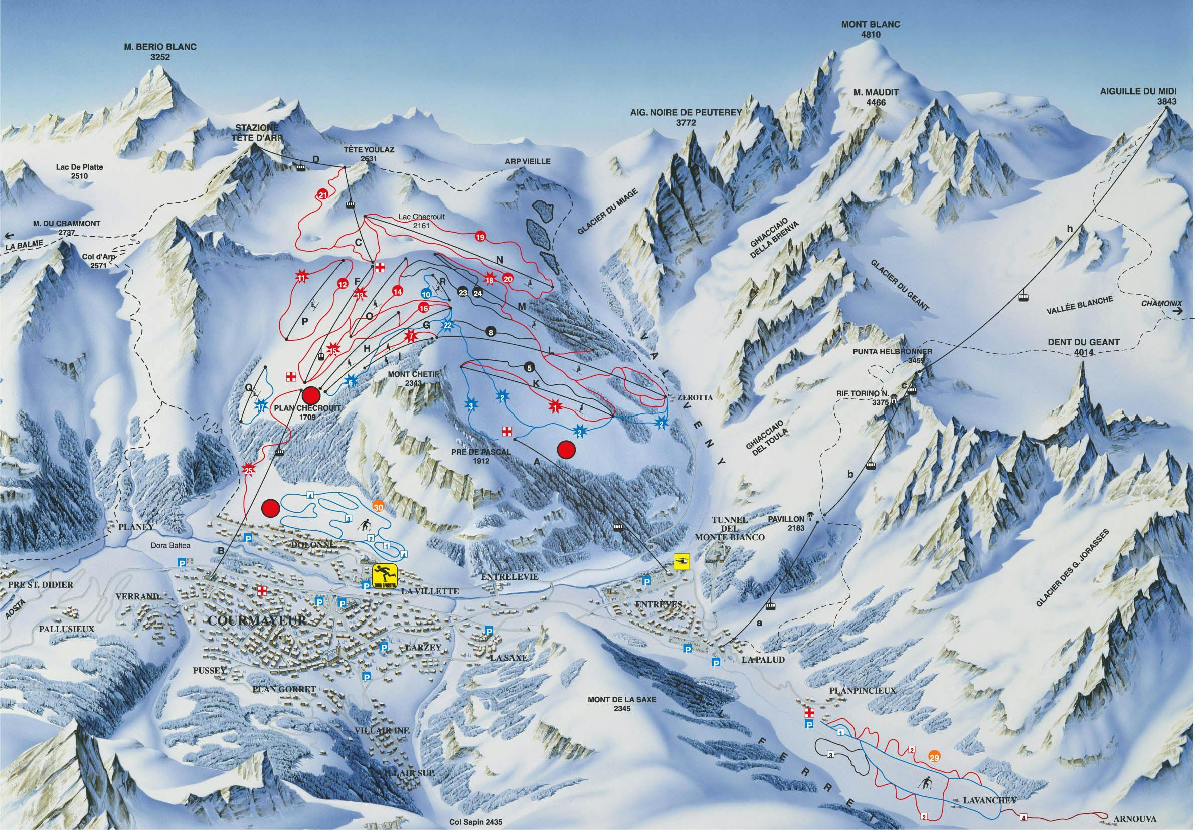 Courmayeur winter trail map