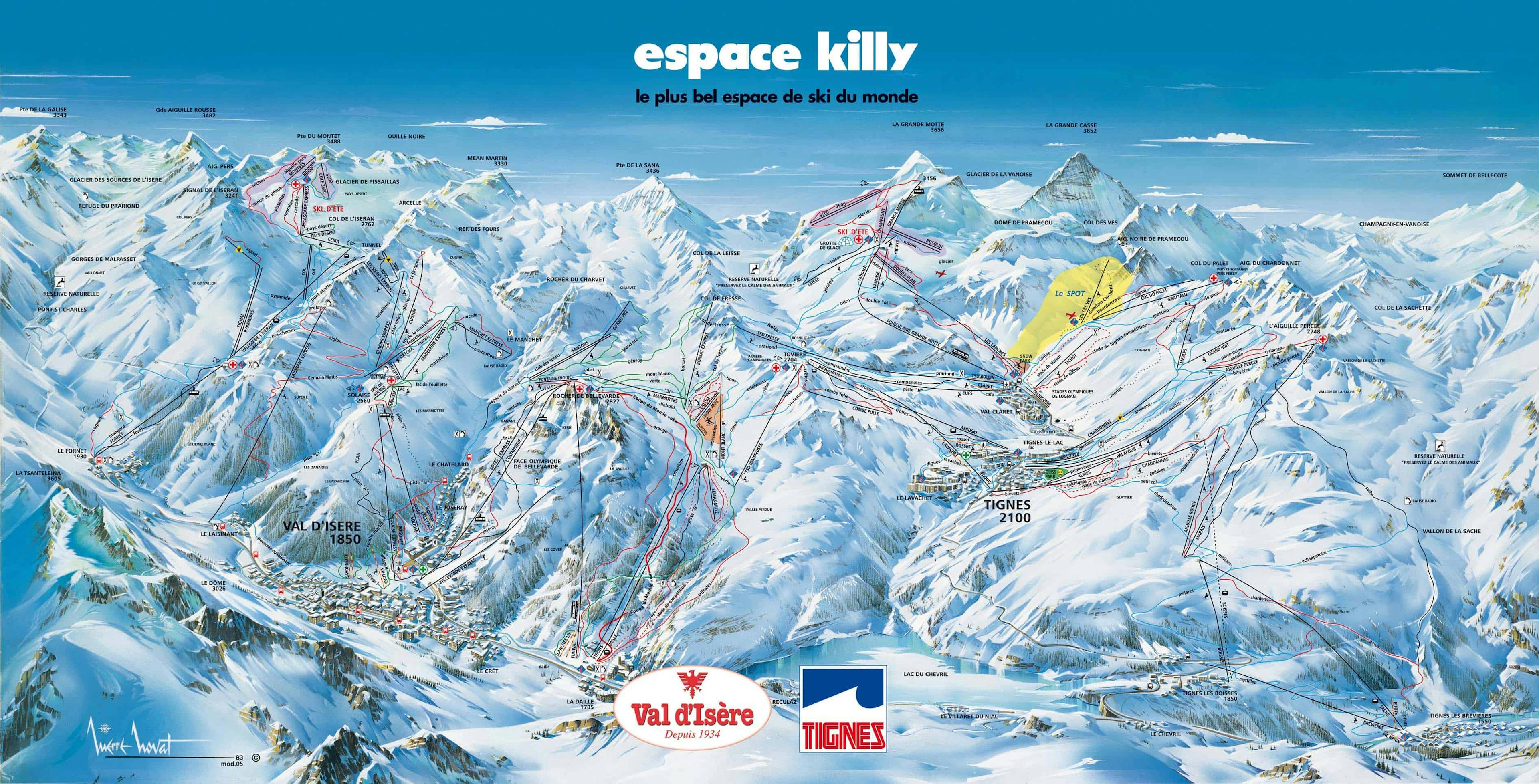 Val d'Isère winter trail map