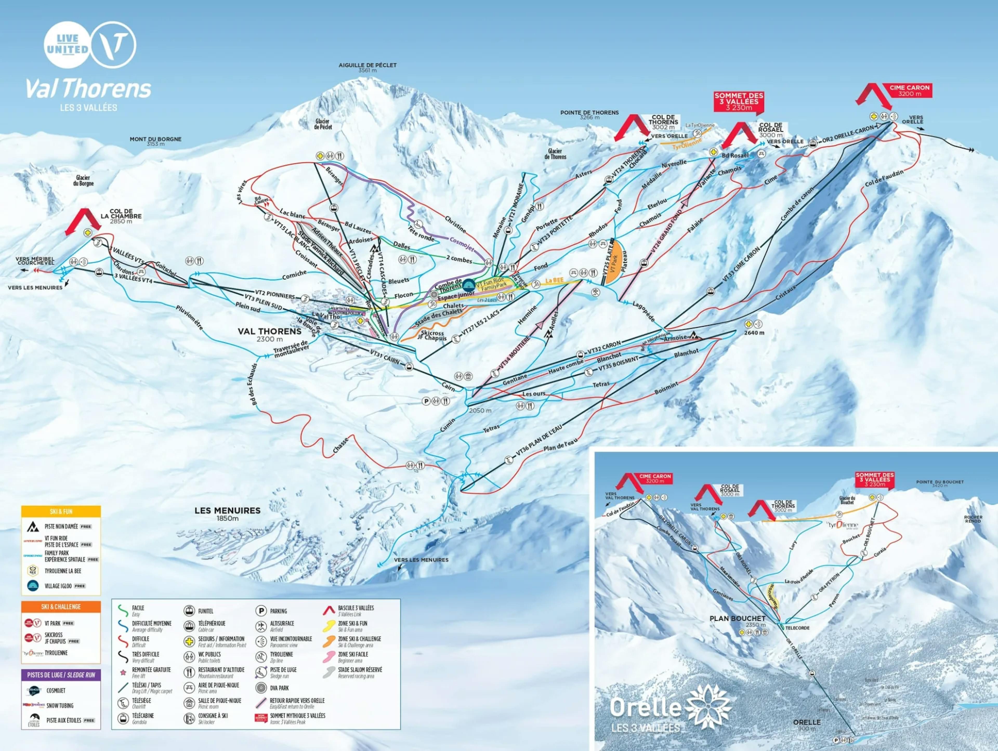 Val Thorens winter trail map