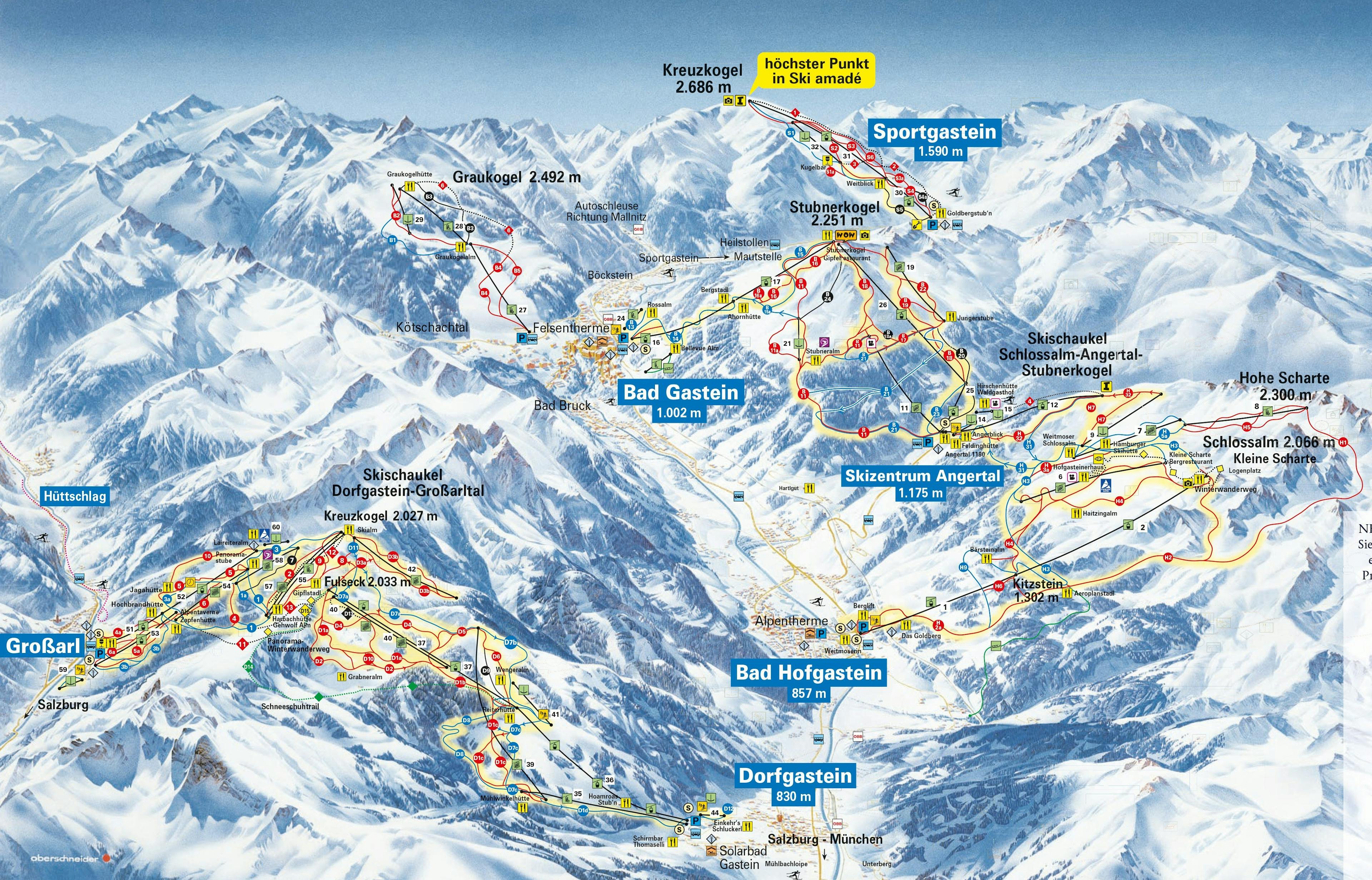 Bad Gastein winter trail map