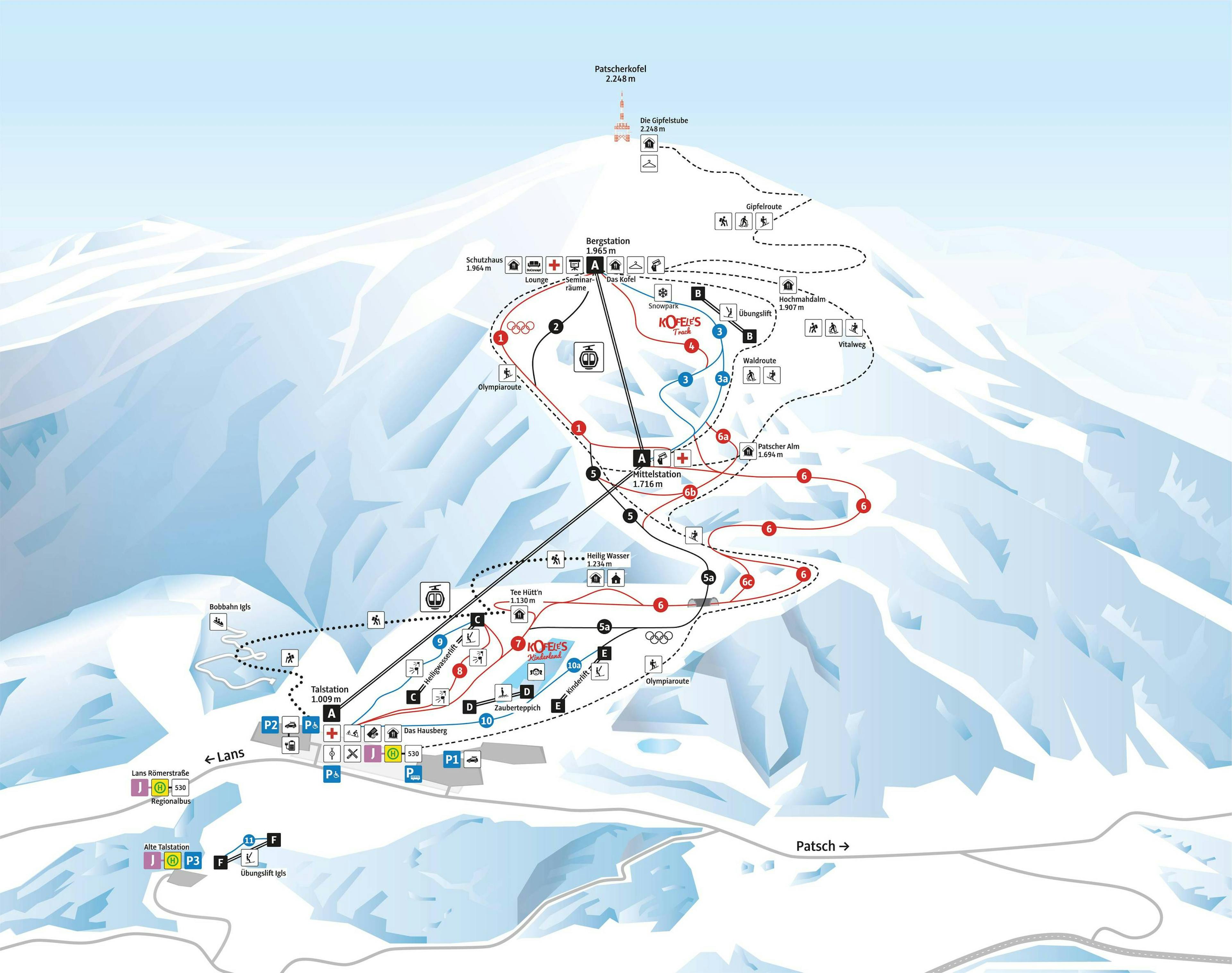 Igls winter trail map