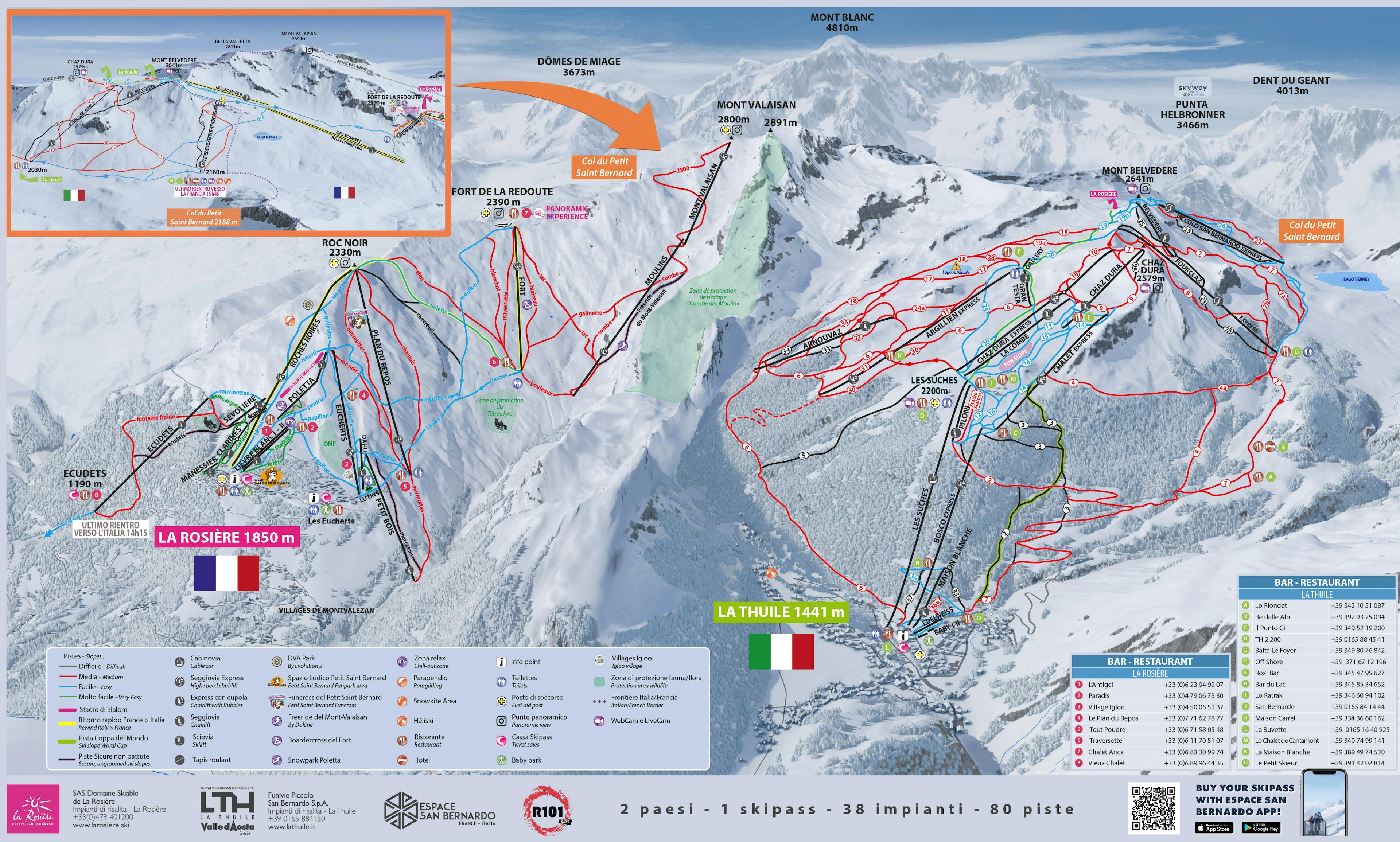 La Thuile winter trail map