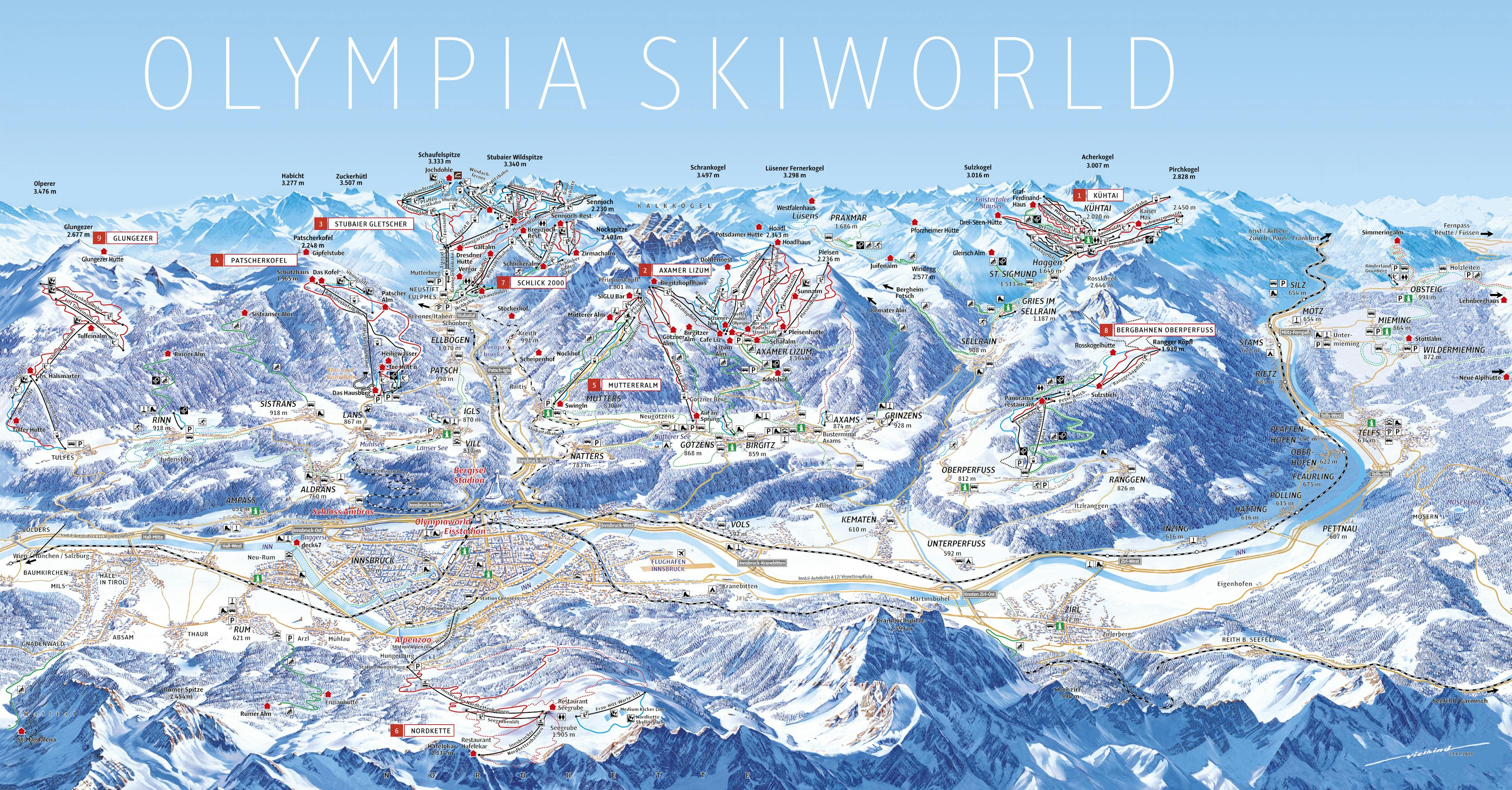 Innsbruck winter trail map