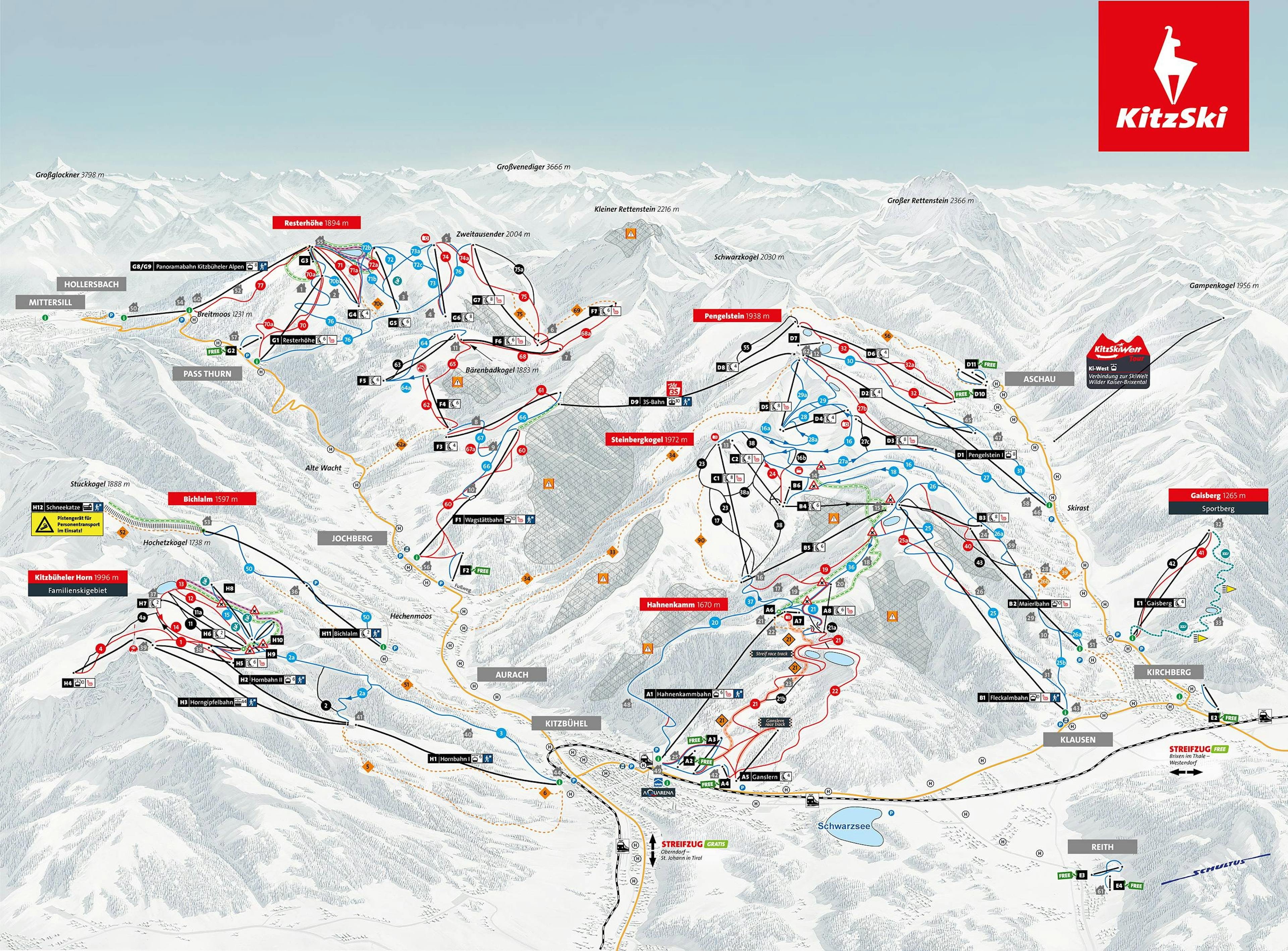 Kitzbühel winter trail map